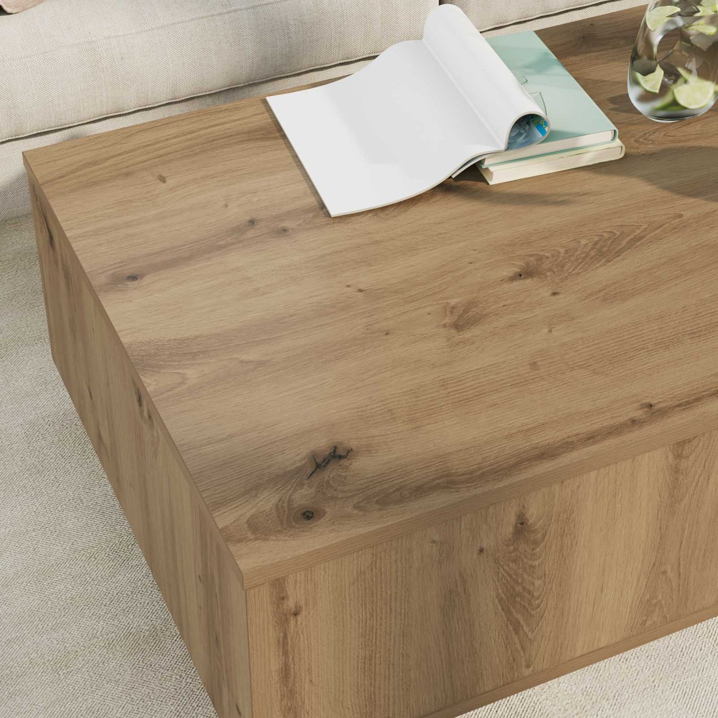 Kaffebord med skuff Artisan Eik 95 x 55 x 31 cm Konstruert tre