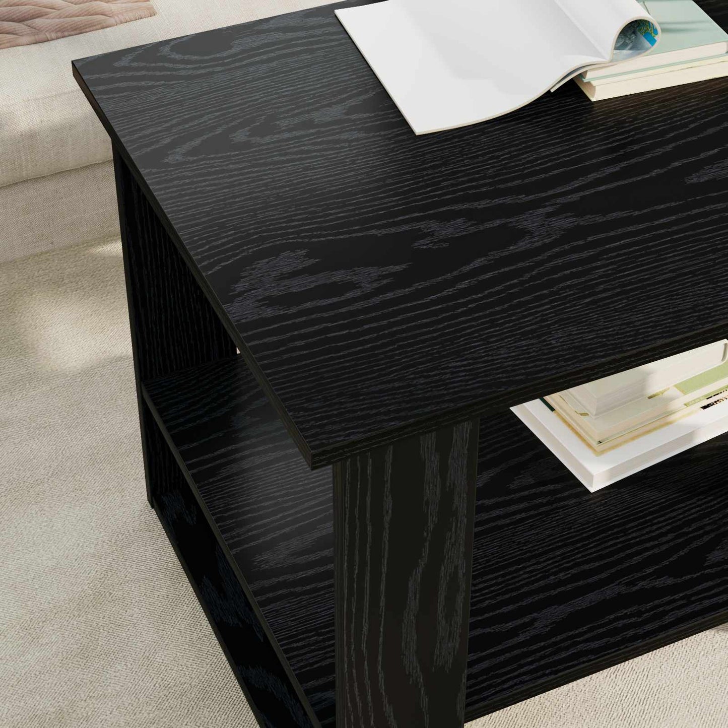 Kaffebord Svart Eik 72 x 50 x 50 cm Konstruert tre