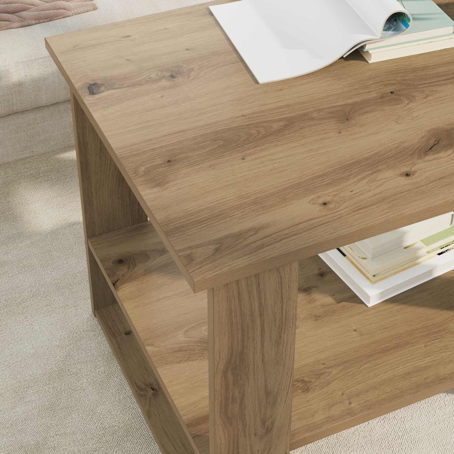 Kaffebord Artisan Eik 72 x 50 x 50 cm Konstruert tre