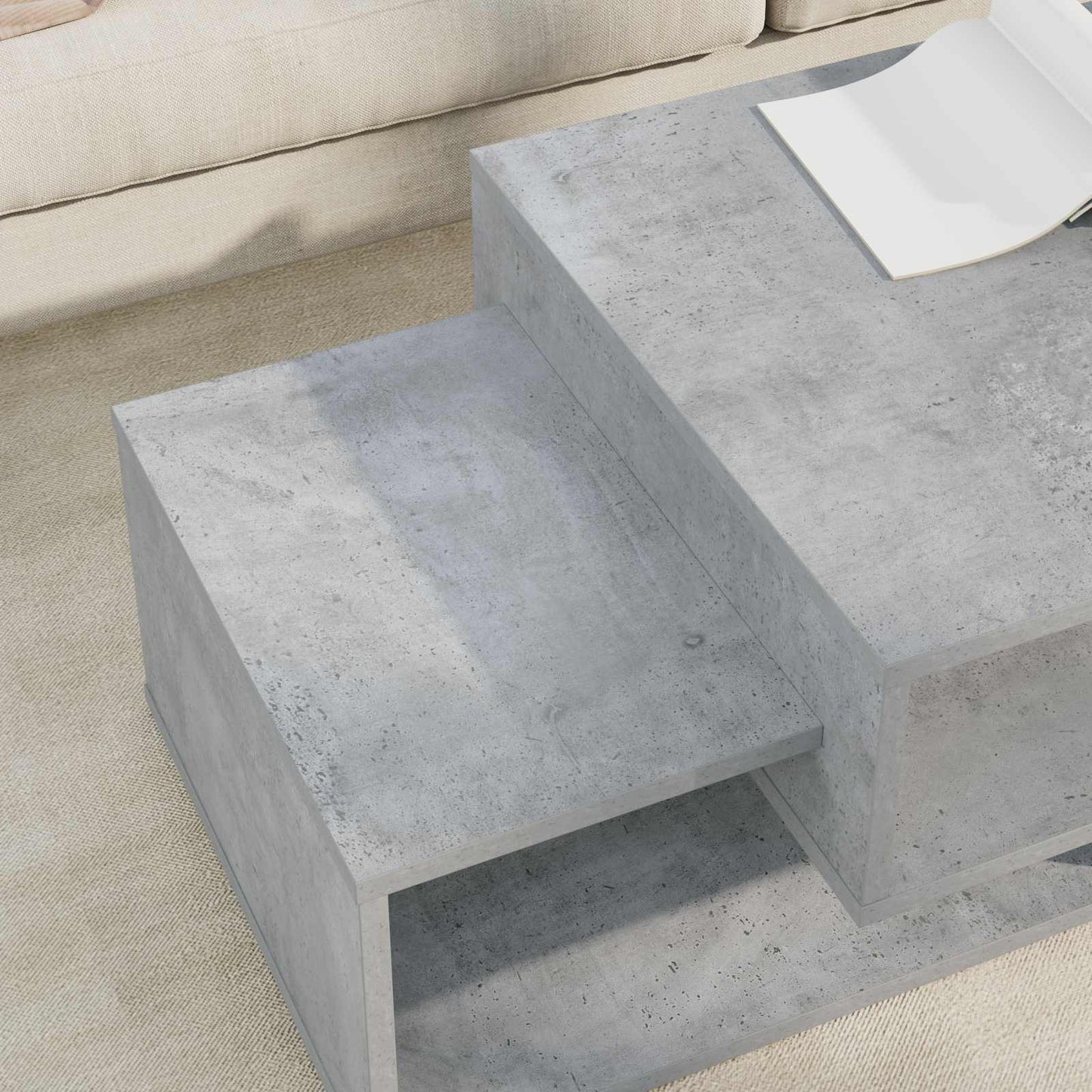 Kaffebord Betonggrå 105 x 50 x 32,5 cm Konstruert tre