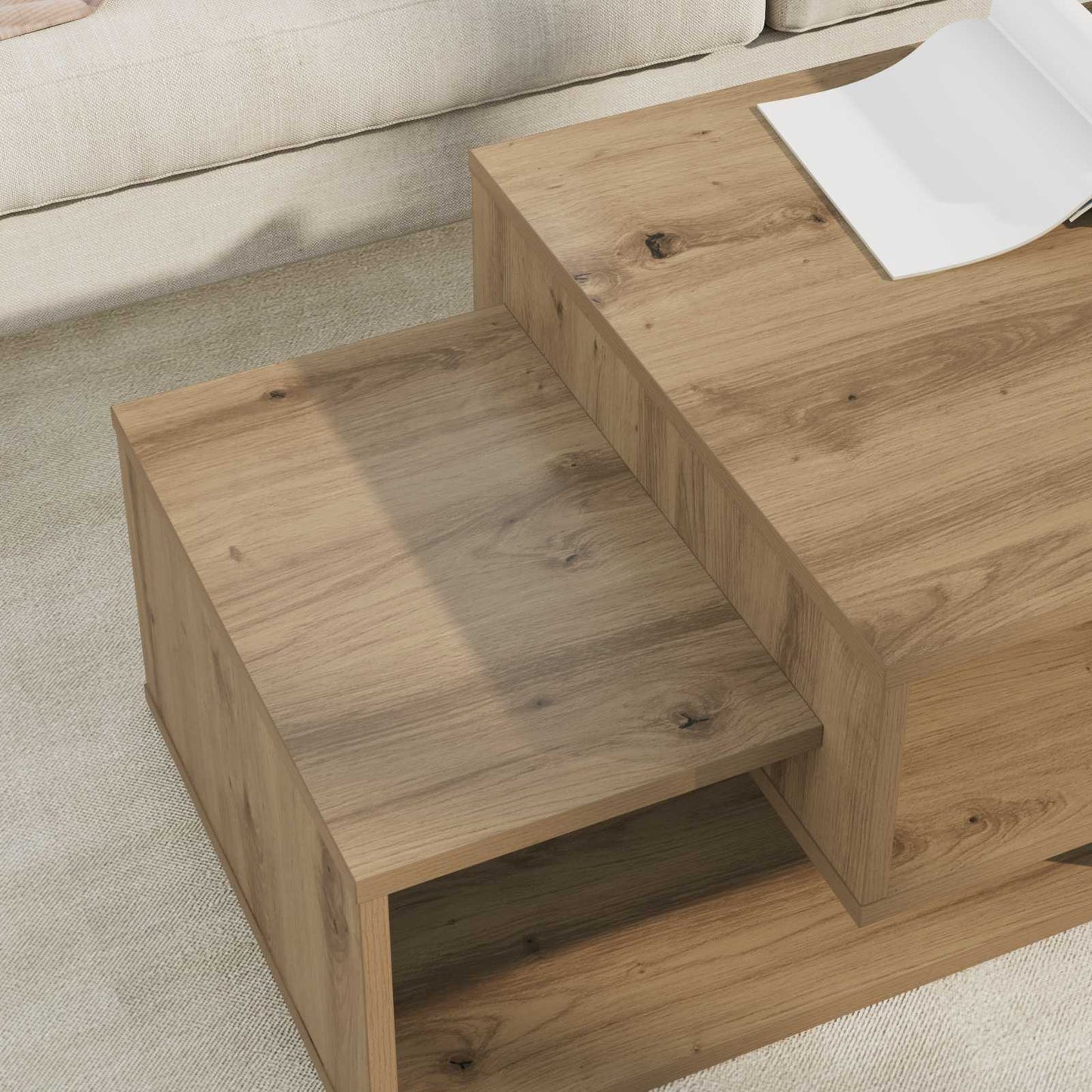Kaffebord Artisan Eik 105 x 50 x 32,5 cm Konstruert tre
