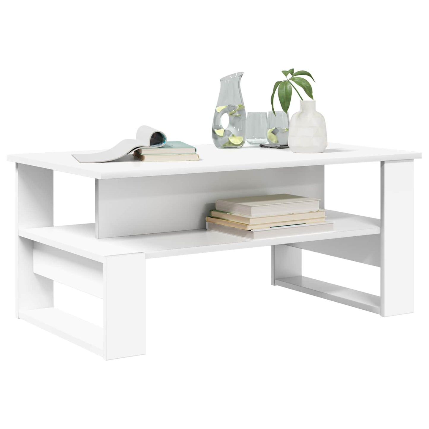 Kaffebord Hvit 90 x 50 x 40 cm Konstruert tre
