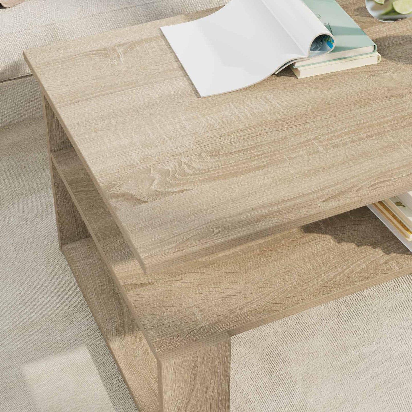 Kaffebord Sonoma eik 90 x 50 x 40 cm Konstruert tre
