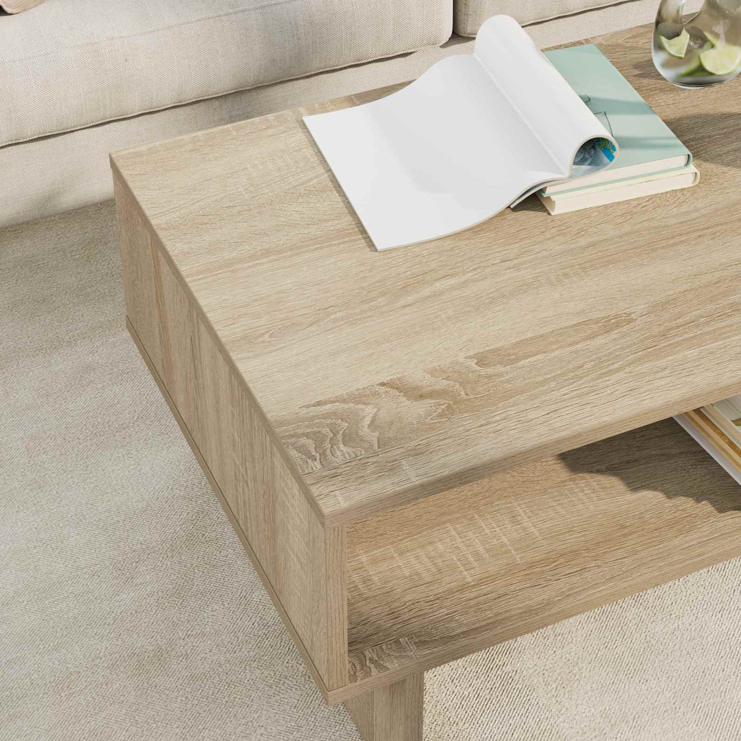 Kaffebord Sonoma eik 80 x 46 x 35 cm Konstruert tre