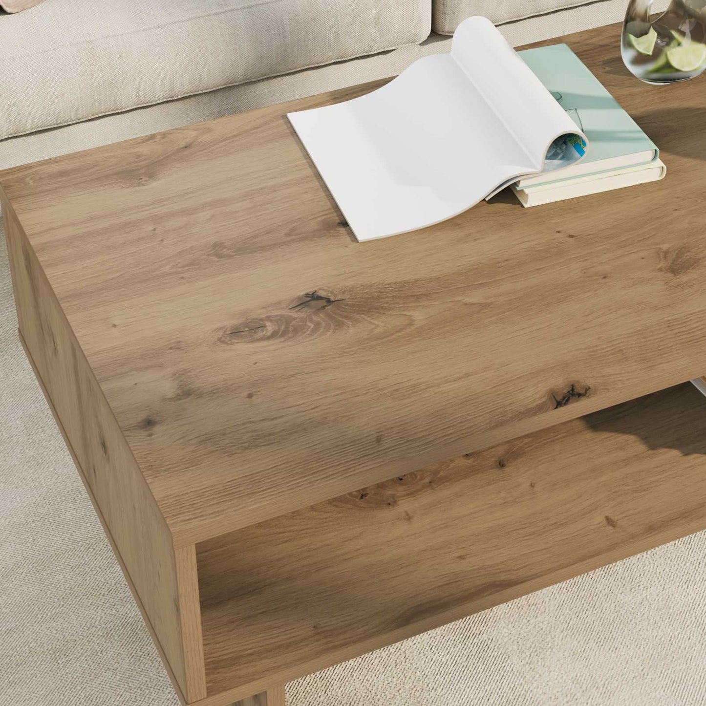 Kaffebord Artisan Eik 100 x 46 x 35 cm Konstruert tre