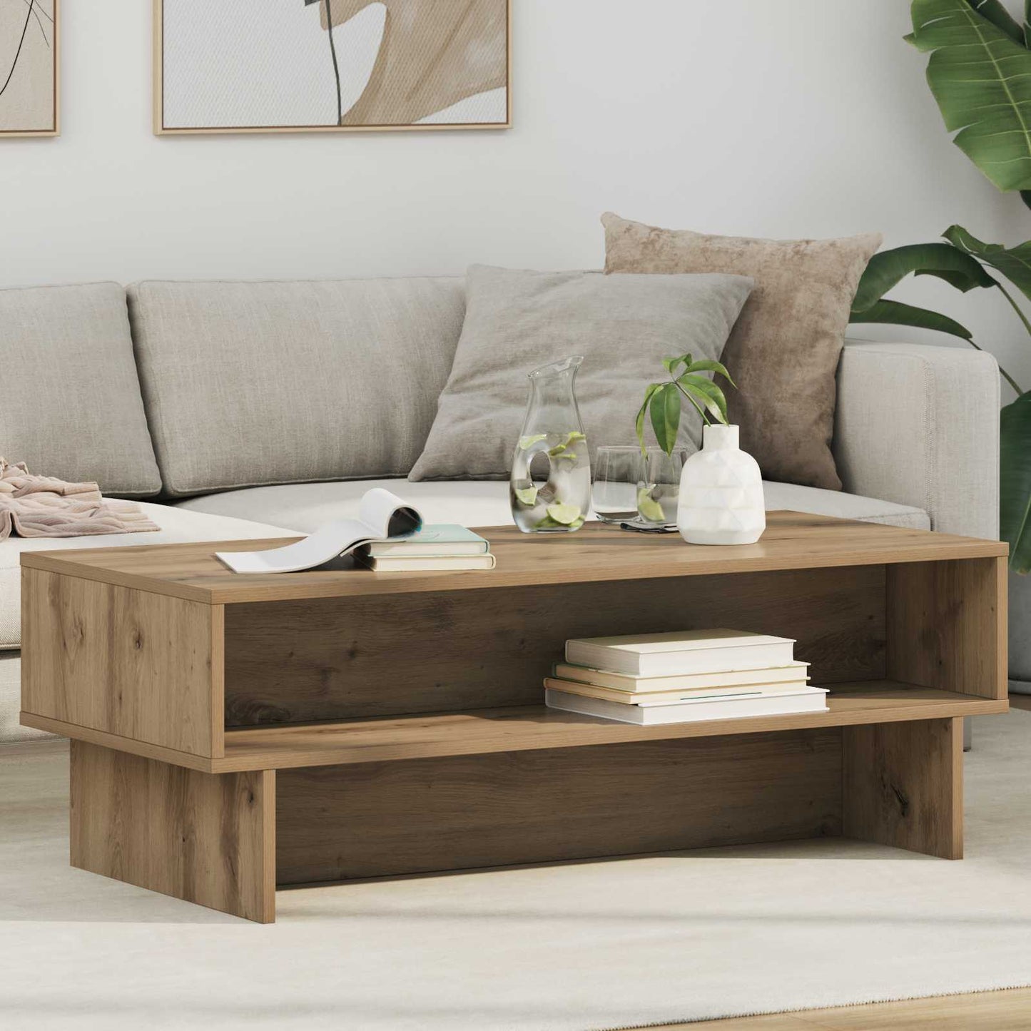 Kaffebord Artisan Eik 100 x 46 x 35 cm Konstruert tre