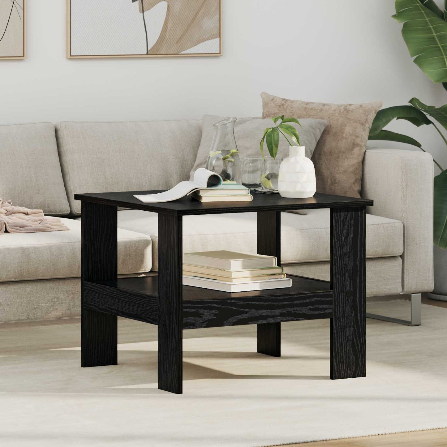 Kaffebord Svart Eik 57 x 55 x 45 cm Konstruert tre