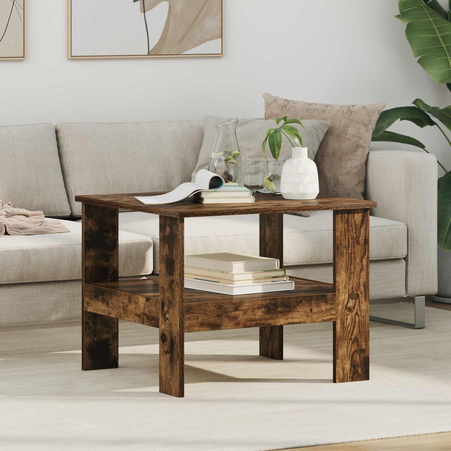 Kaffebord Røkt eik 57 x 55 x 45 cm Konstruert tre