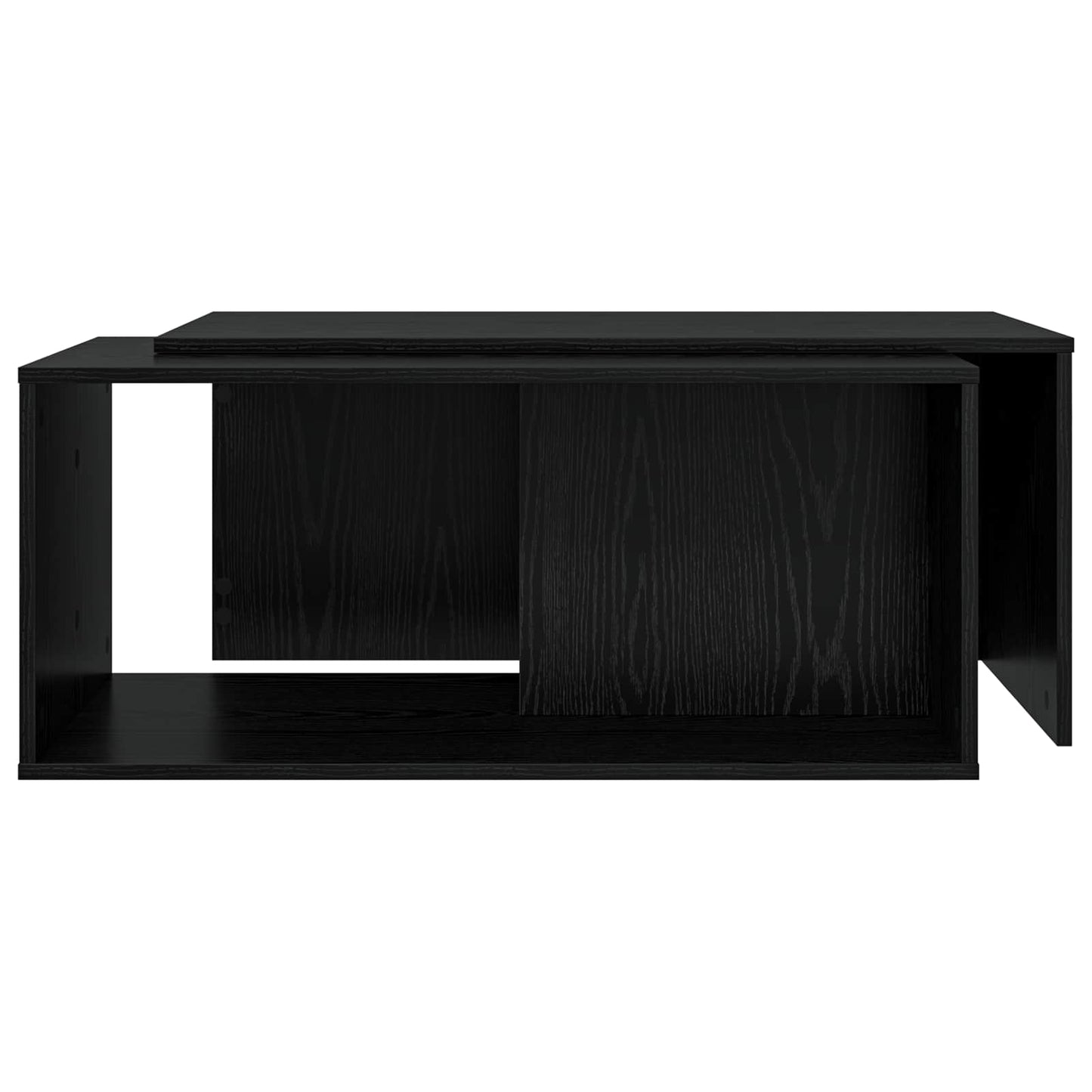 Kaffebord Sett 2 pcs Svart Eik Konstruert tre