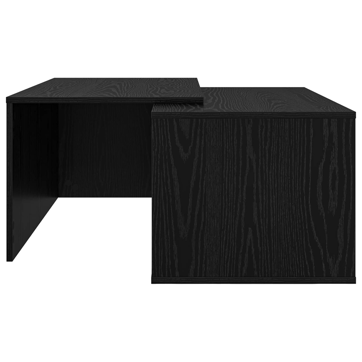 Kaffebord Sett 2 pcs Svart Eik Konstruert tre