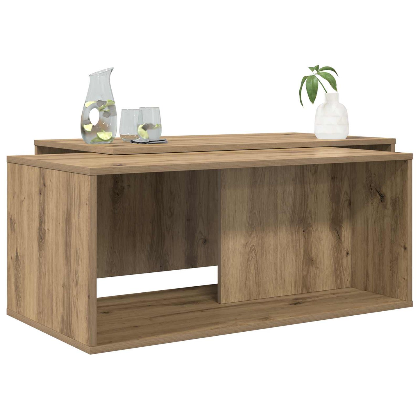 Kaffebord Sett 2 pcs Artisan Eik Konstruert tre