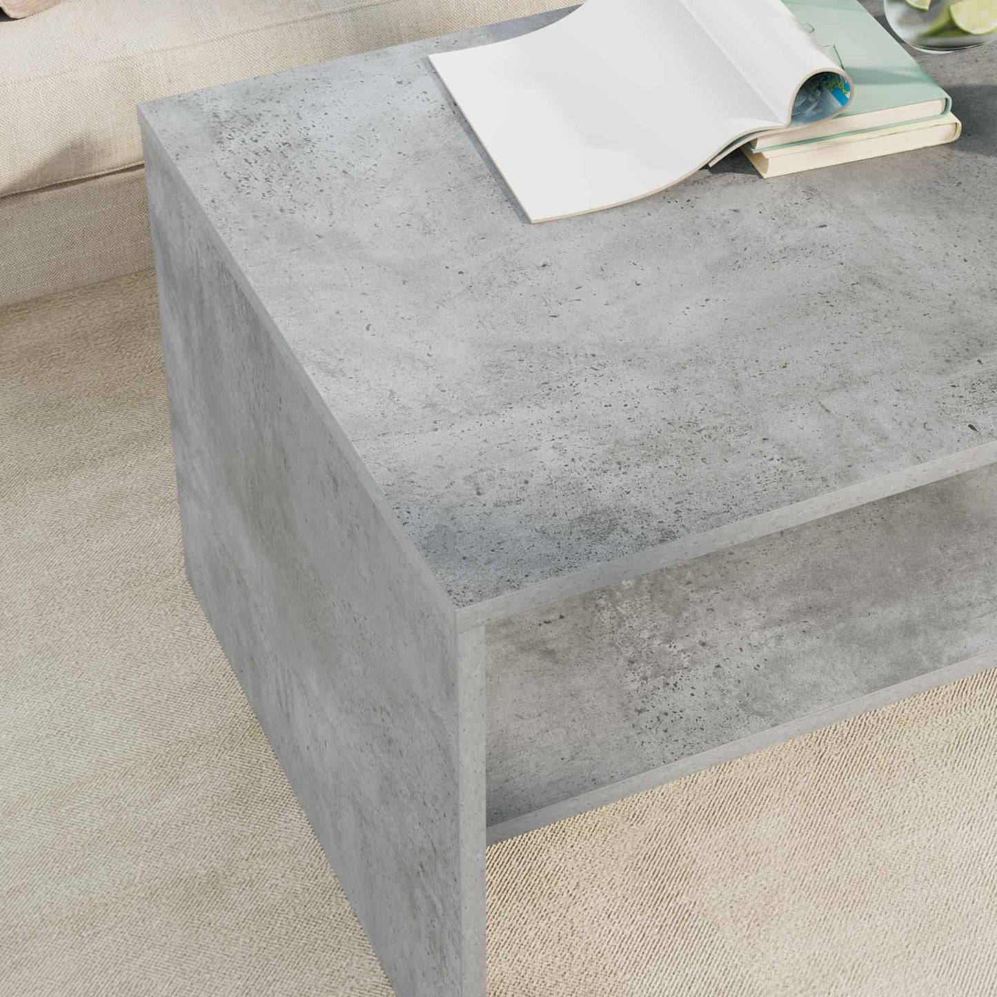 Kaffebord Betonggrå 80 x 50 x 40 cm Konstruert tre