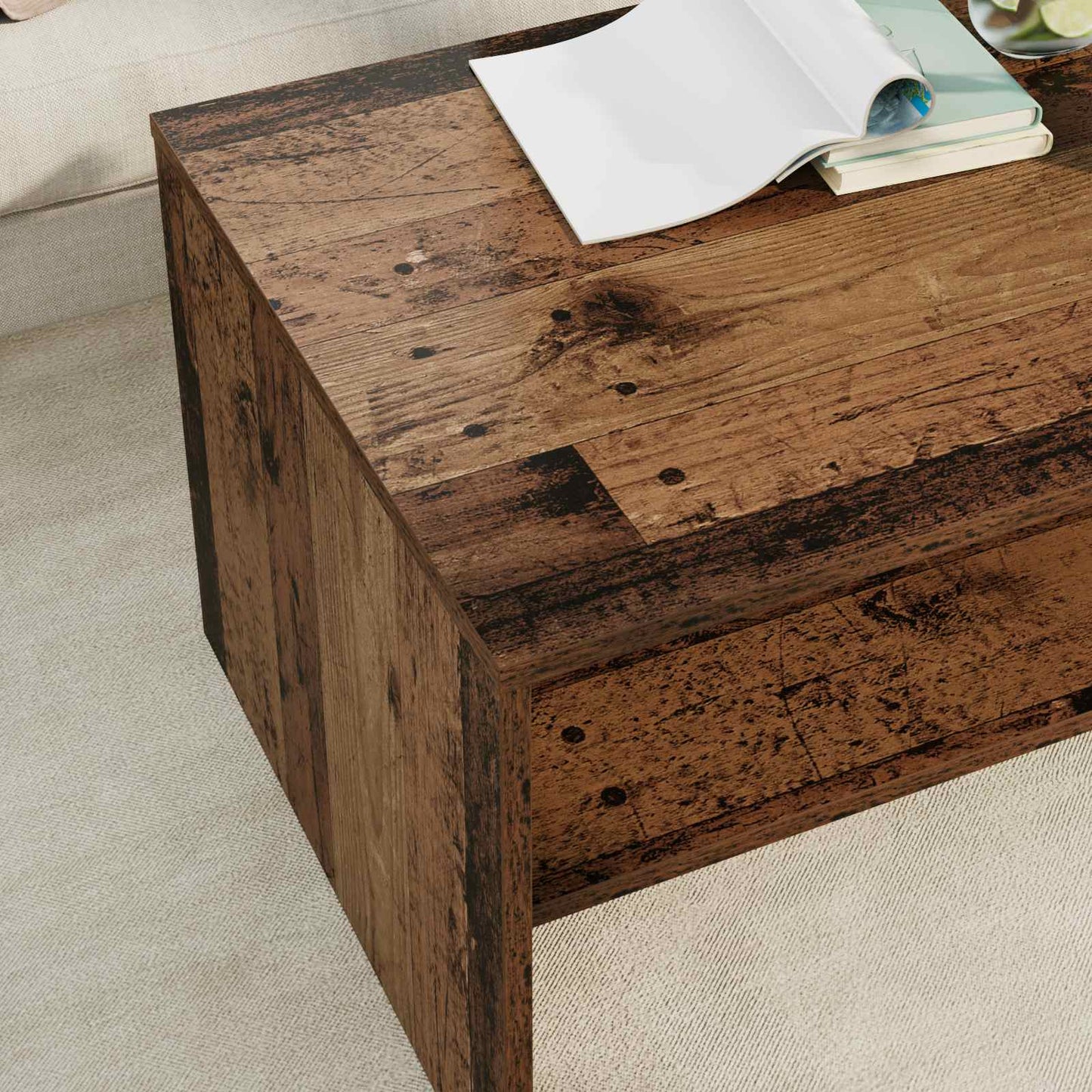 Kaffebord Gammelt tre 80 x 50 x 40 cm Konstruert tre