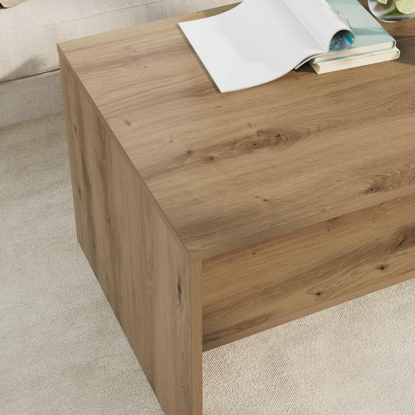 Kaffebord Artisan Eik 80 x 50 x 40 cm Konstruert tre
