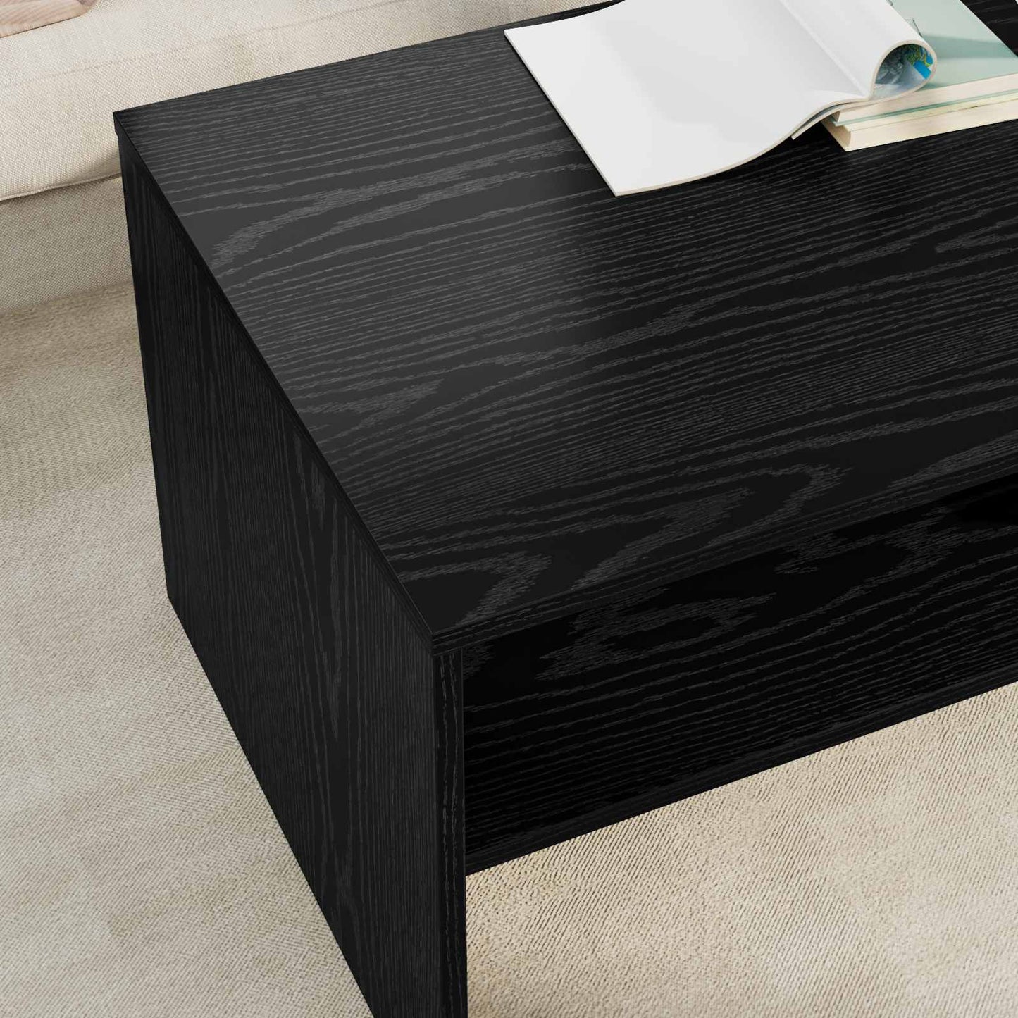 Kaffebord Svart Eik 100 x 50 x 40 cm Konstruert tre