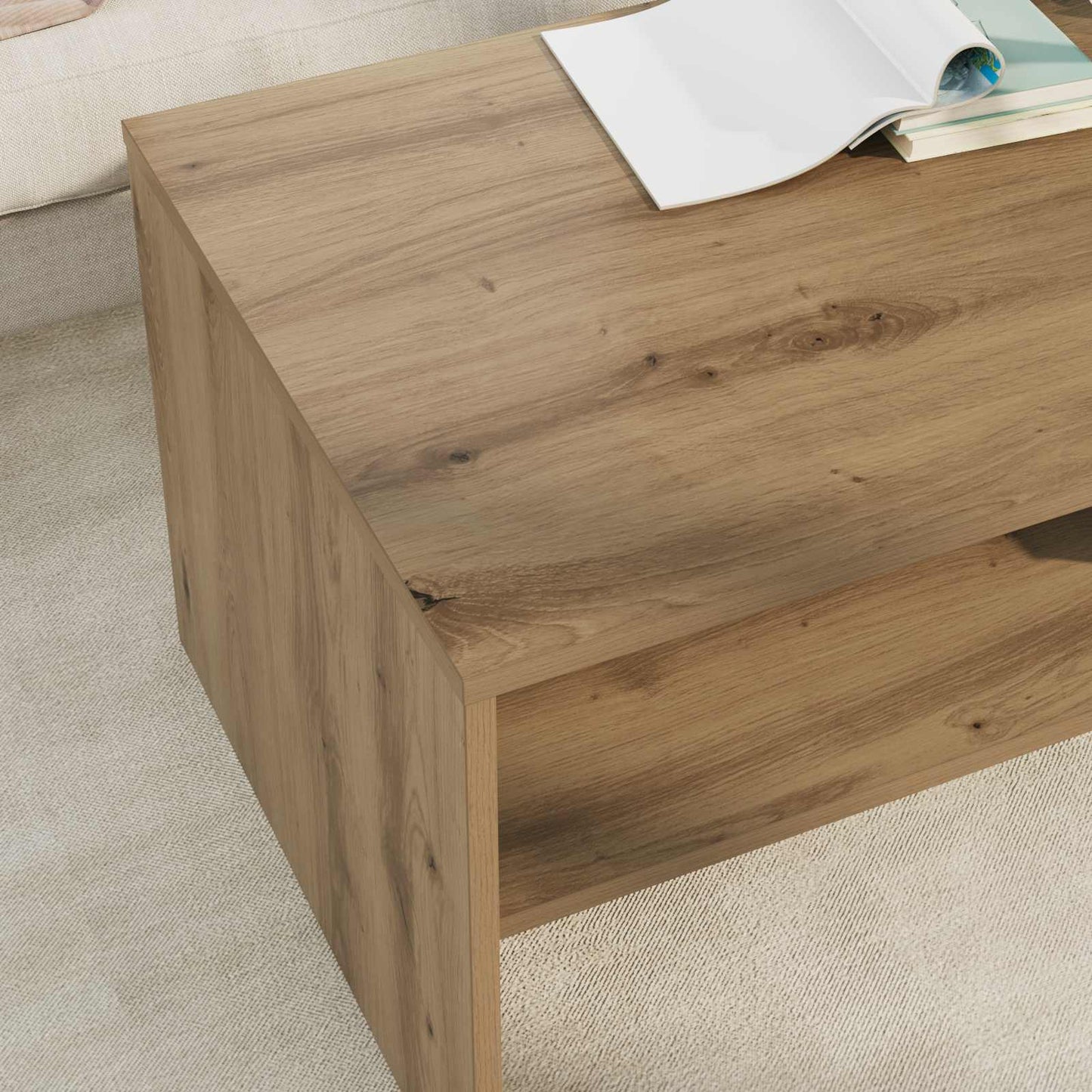 Kaffebord Artisan Eik 100 x 50 x 40 cm Konstruert tre