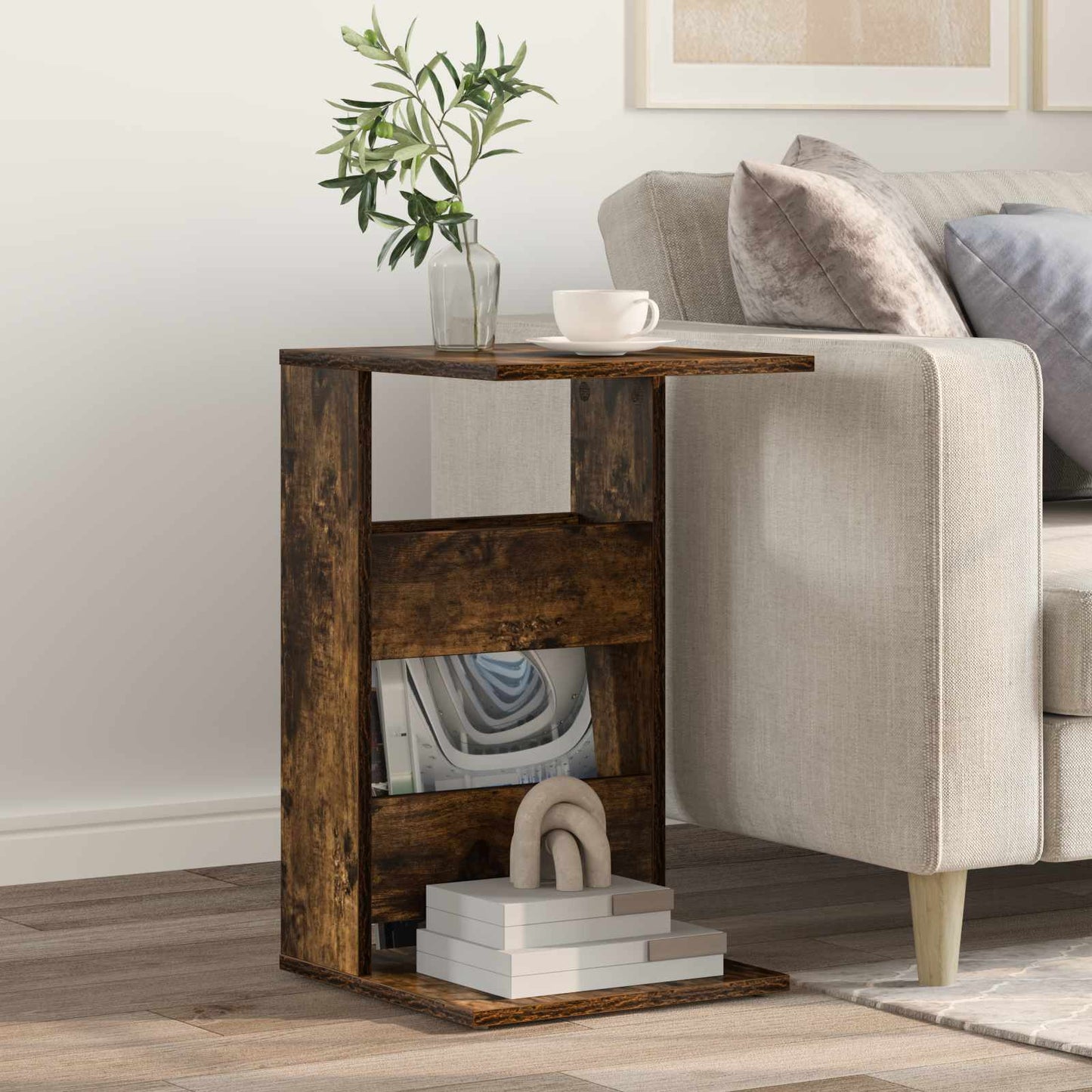 Sidetabell Røkt eik 40 x 35 x 60,5 cm Konstruert tre