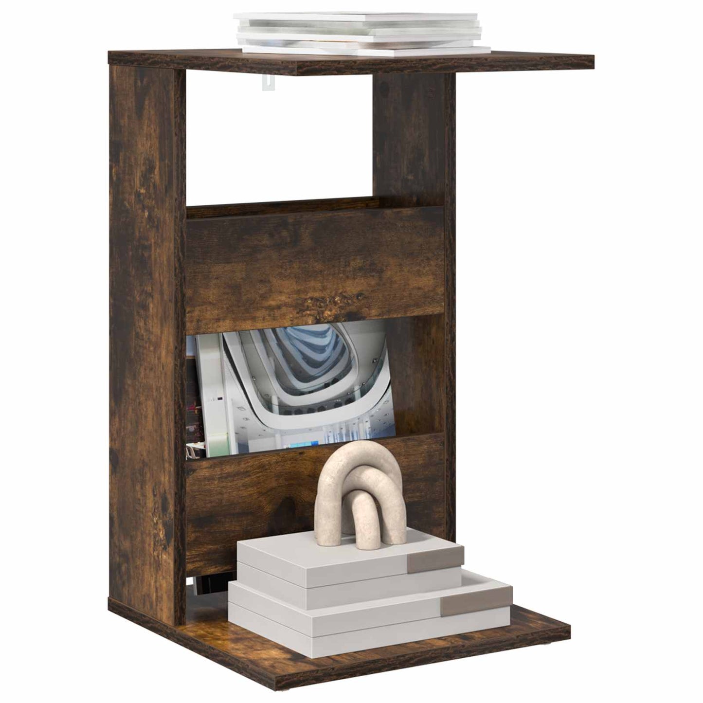 Sidetabell Røkt eik 40 x 35 x 60,5 cm Konstruert tre