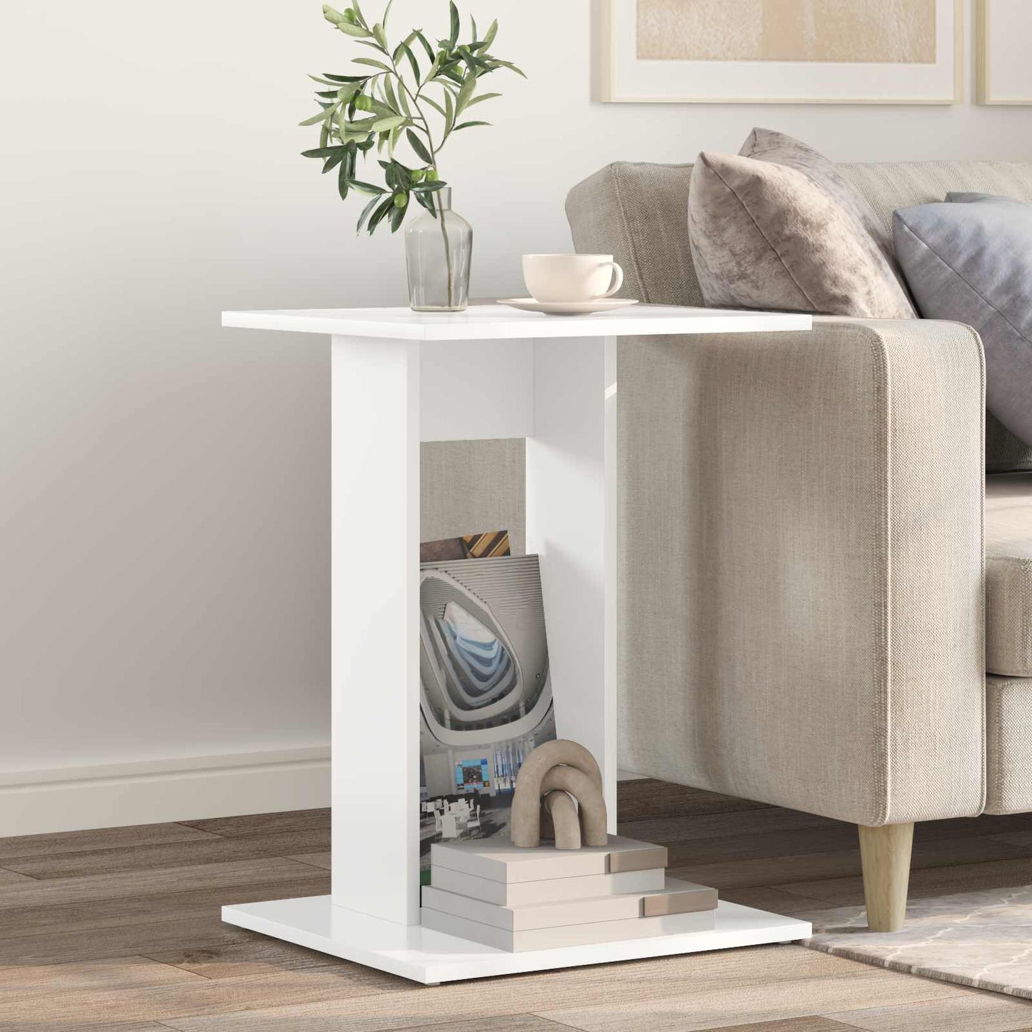 Sidetabell Hvit 45 x 40 x 62,5 cm Konstruert tre