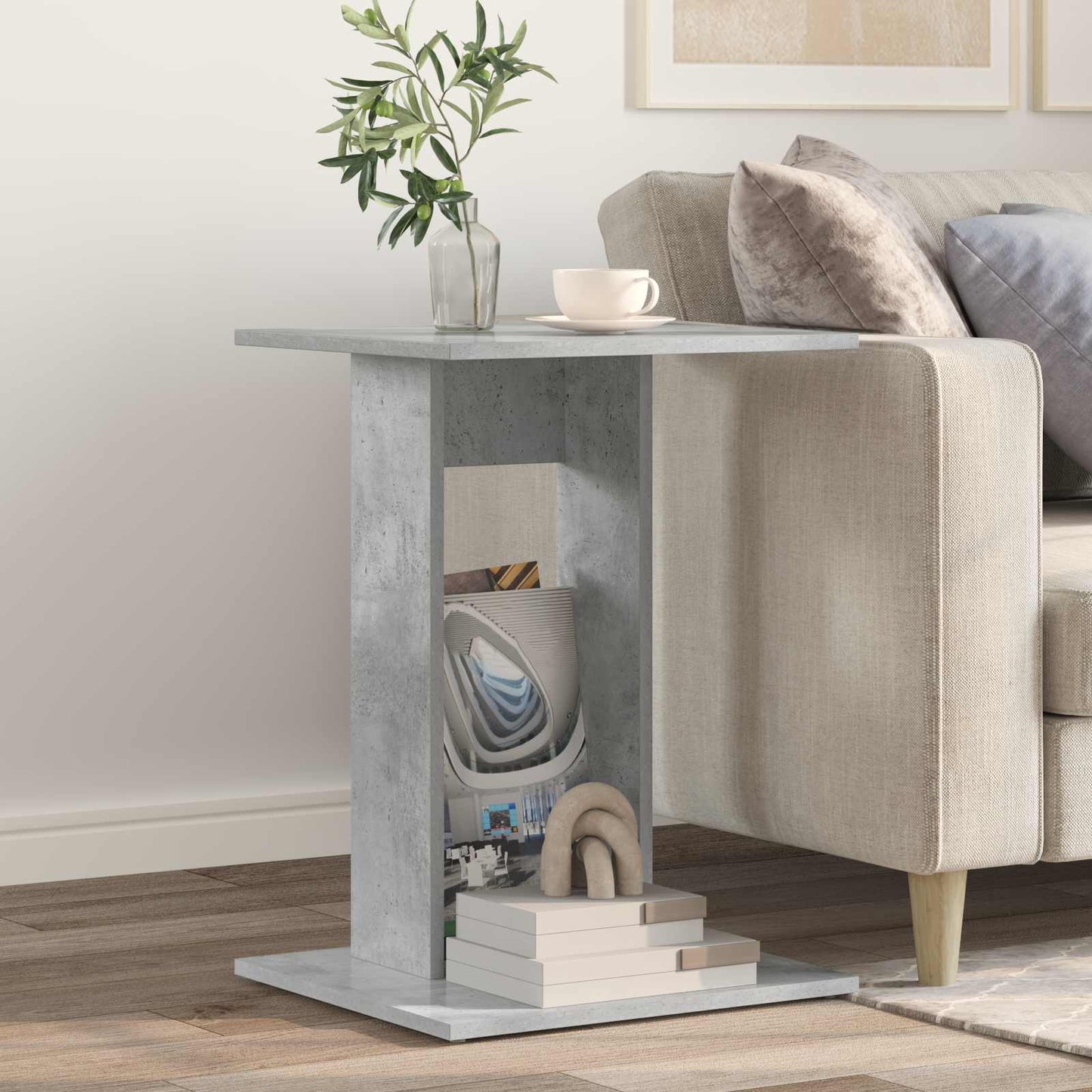 Sidetabell Betonggrå 45 x 40 x 62,5 cm Konstruert tre