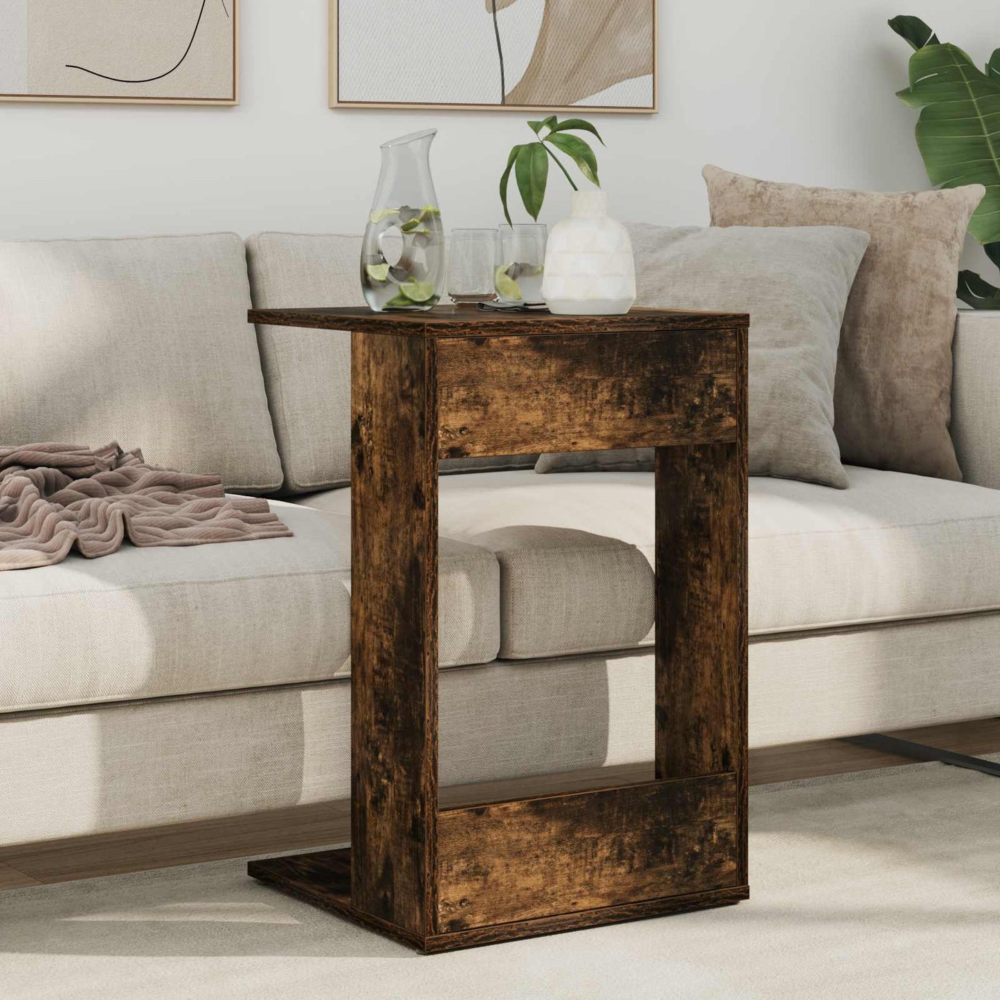 Sidetabell Røkt eik 40 x 38 x 62,5 cm Konstruert tre