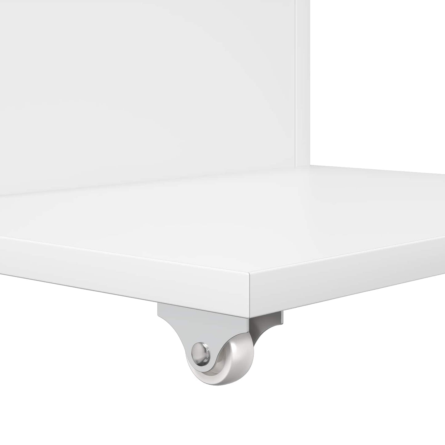 Sidetabell med hjul Hvit 40 x 35 x 60 cm Konstruert tre