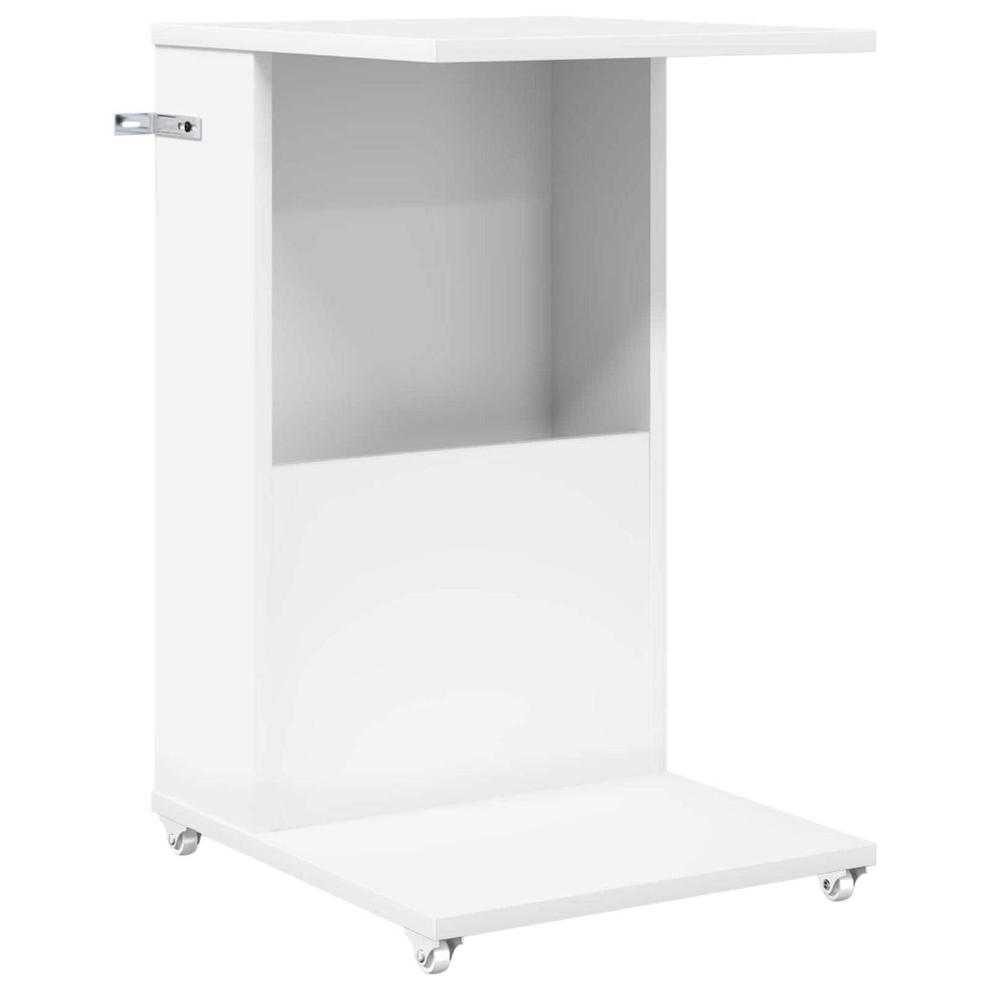 Sidetabell med hjul Hvit 40 x 35 x 60 cm Konstruert tre