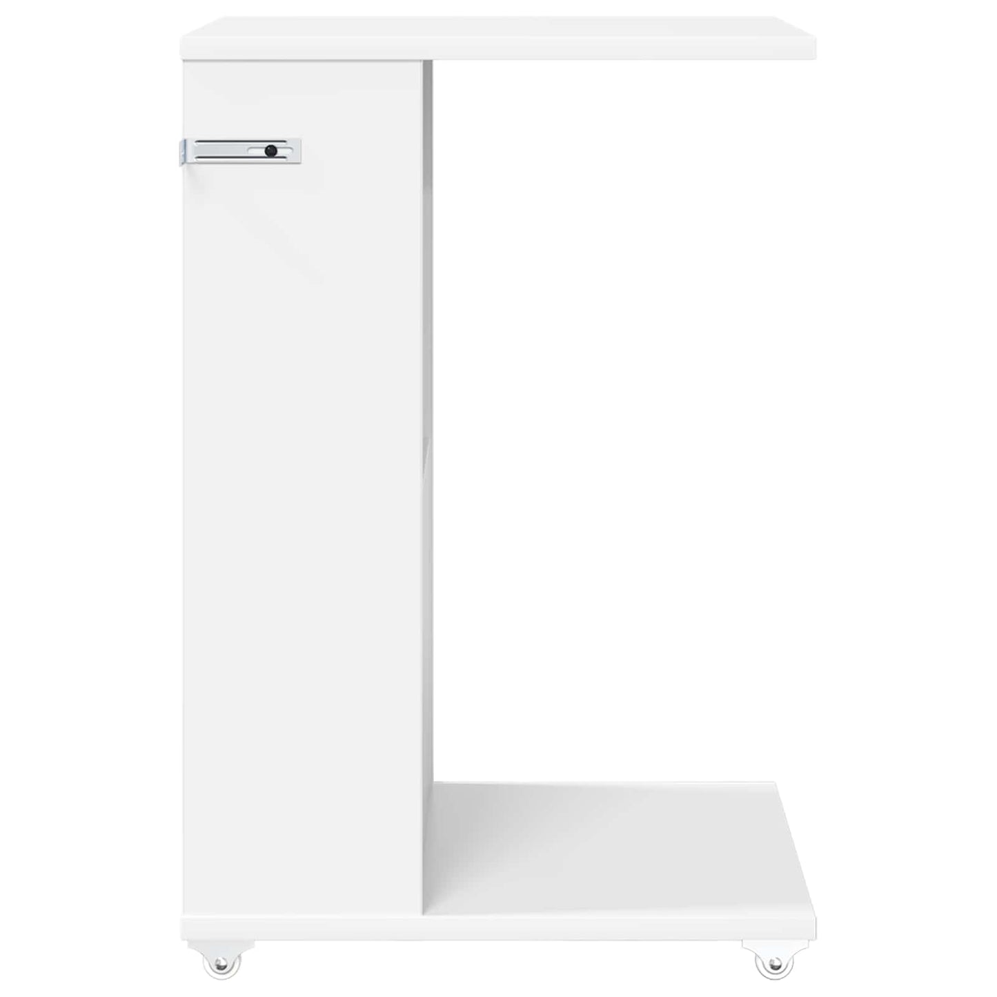 Sidetabell med hjul Hvit 40 x 35 x 60 cm Konstruert tre