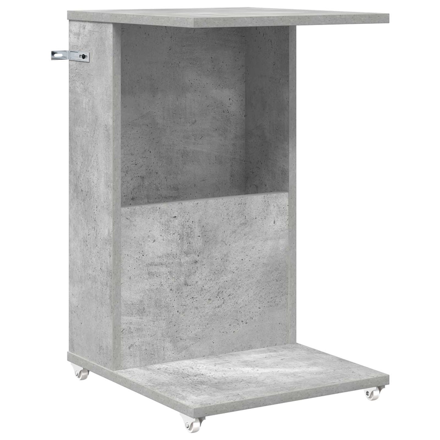 Sidetabell med hjul Betonggrå 40 x 35 x 60 cm Konstruert tre