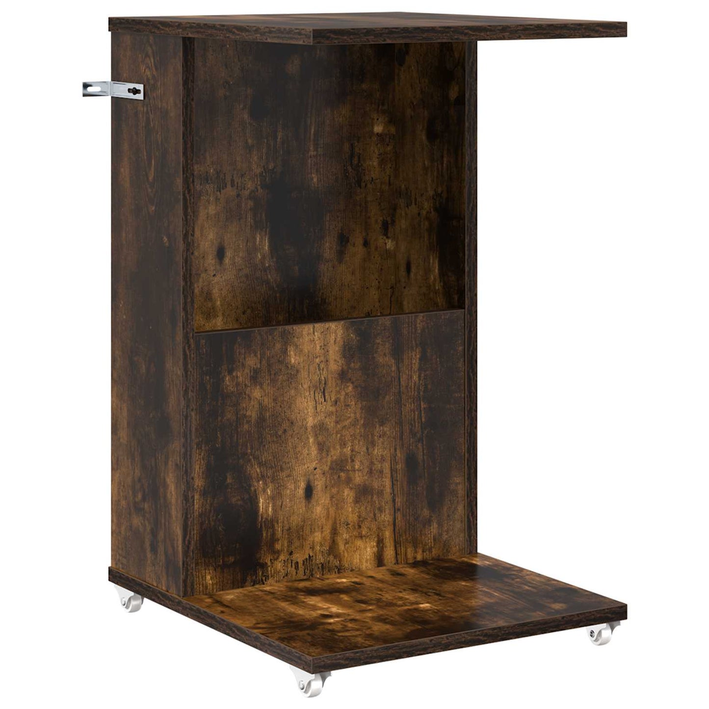 Sidetabell med hjul Røkt eik 40 x 35 x 60 cm Konstruert tre