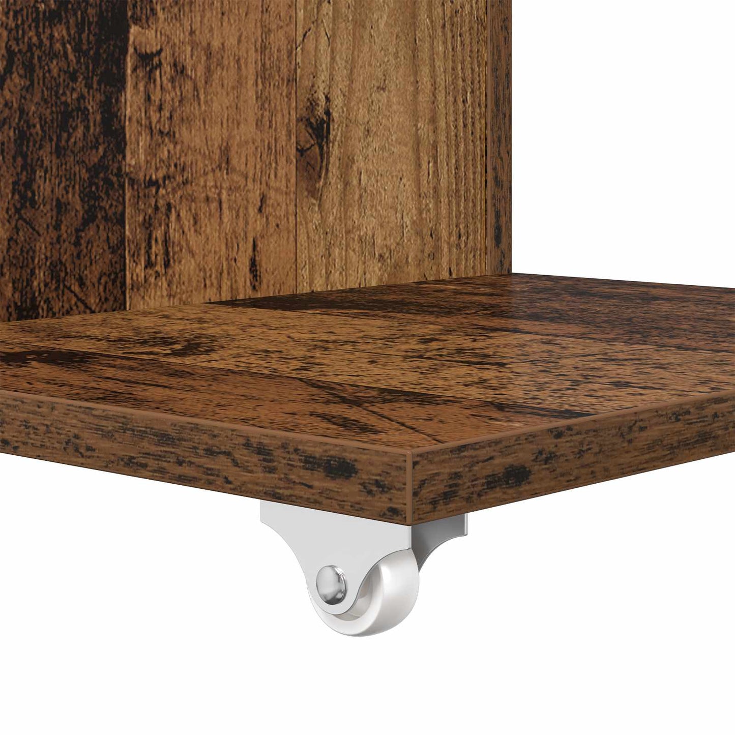 Sidetabell med hjul Gammelt tre 40 x 35 x 60 cm Konstruert tre