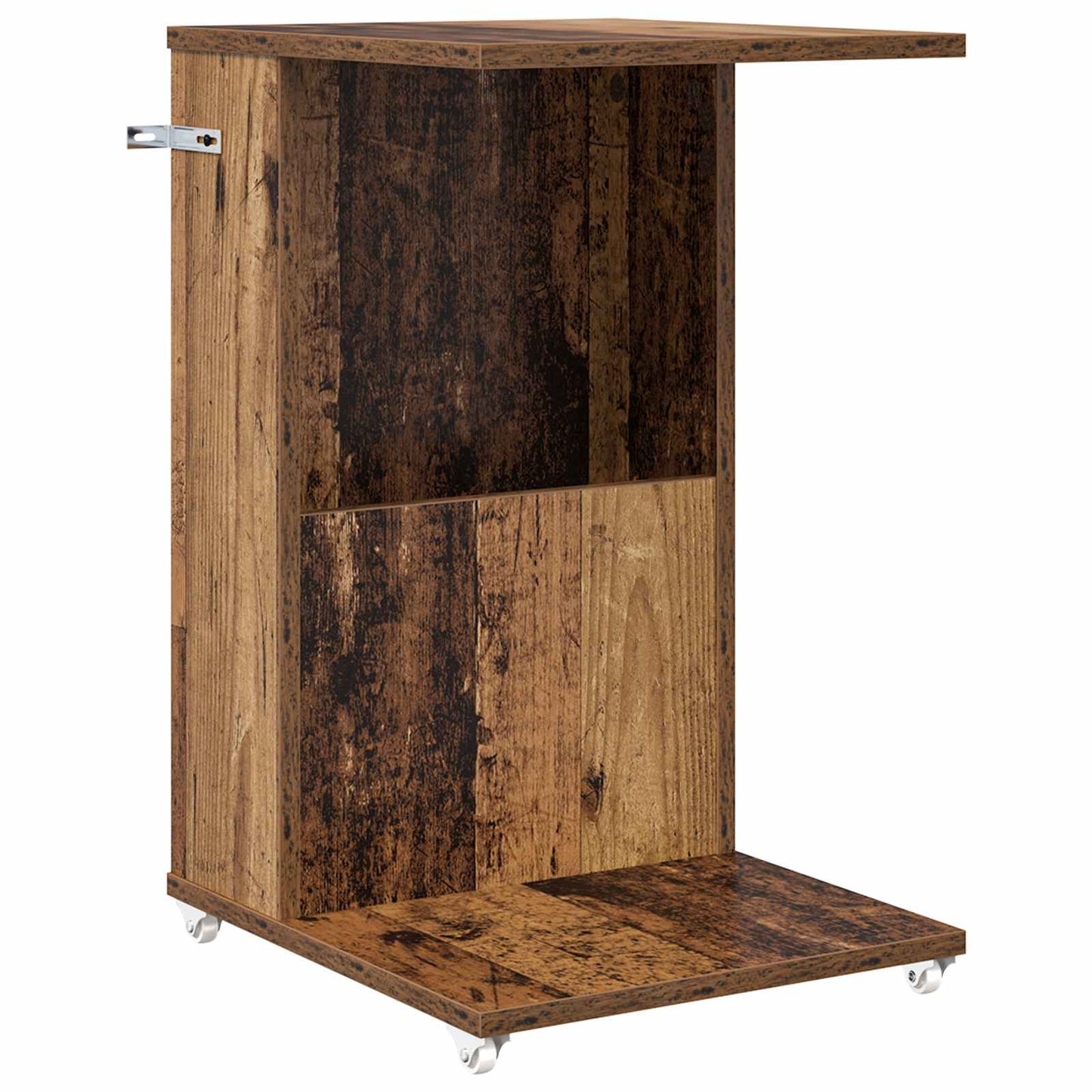 Sidetabell med hjul Gammelt tre 40 x 35 x 60 cm Konstruert tre