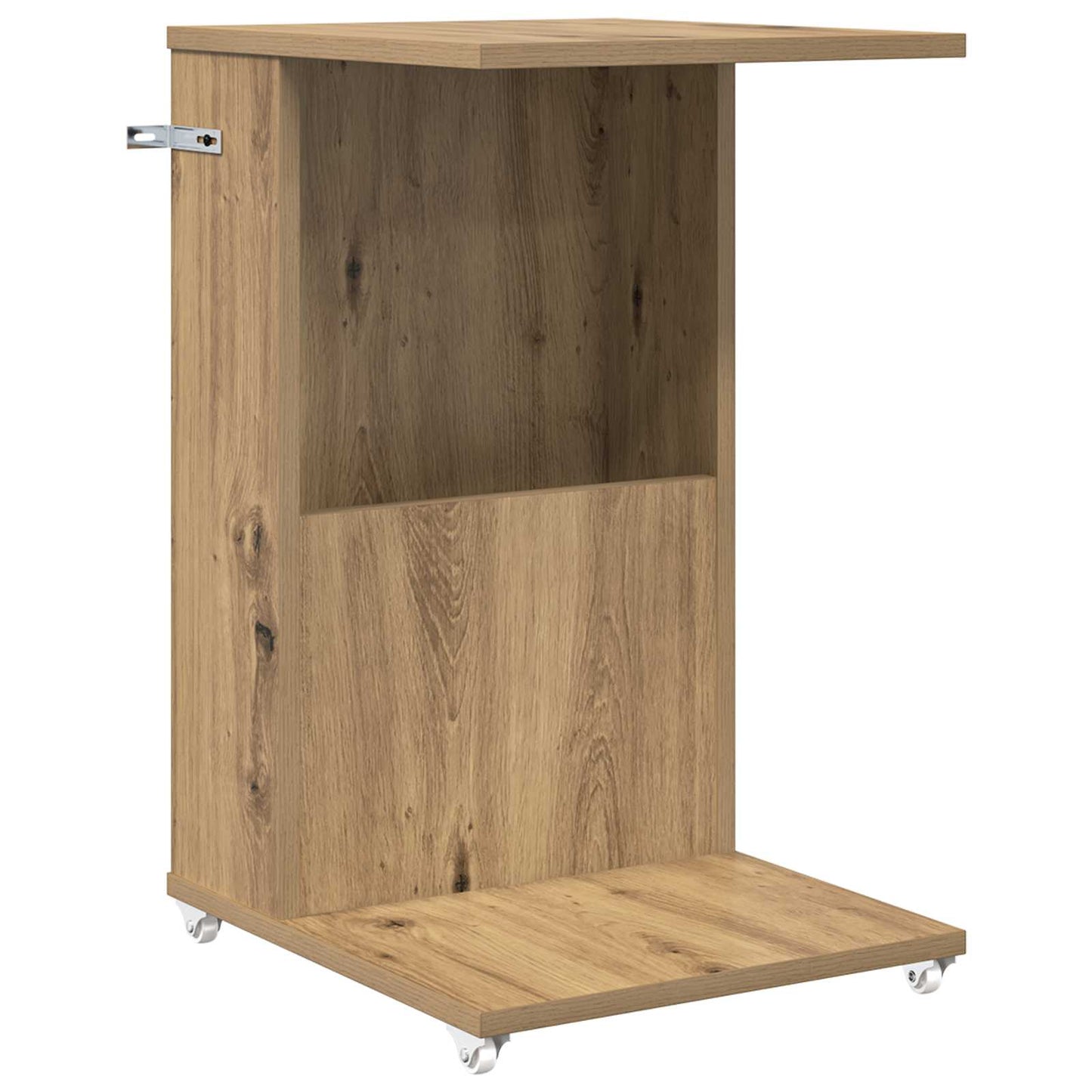 Sidetabell med hjul Artisan Eik 40 x 35 x 60 cm Konstruert tre