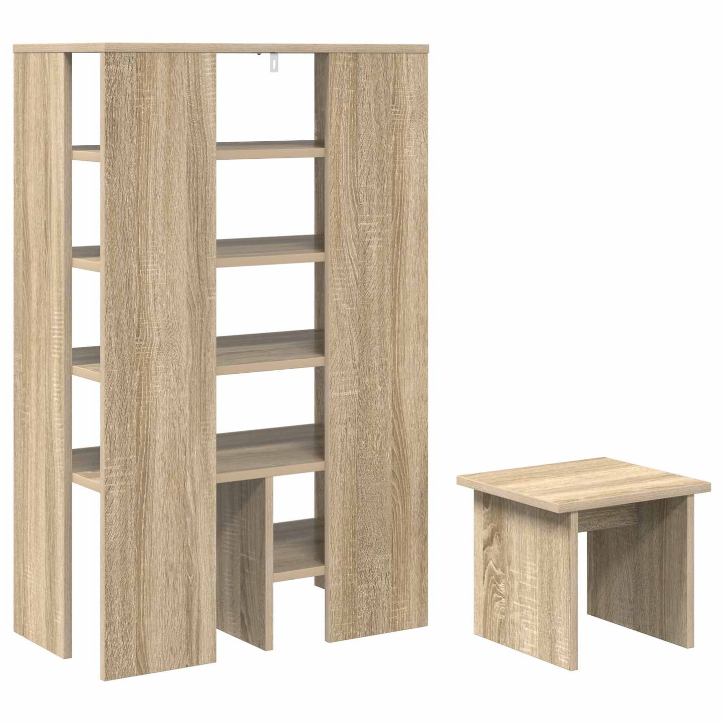 Sko Skap med hylle med lagring 2 pcs Sonoma eik Konstruert tre