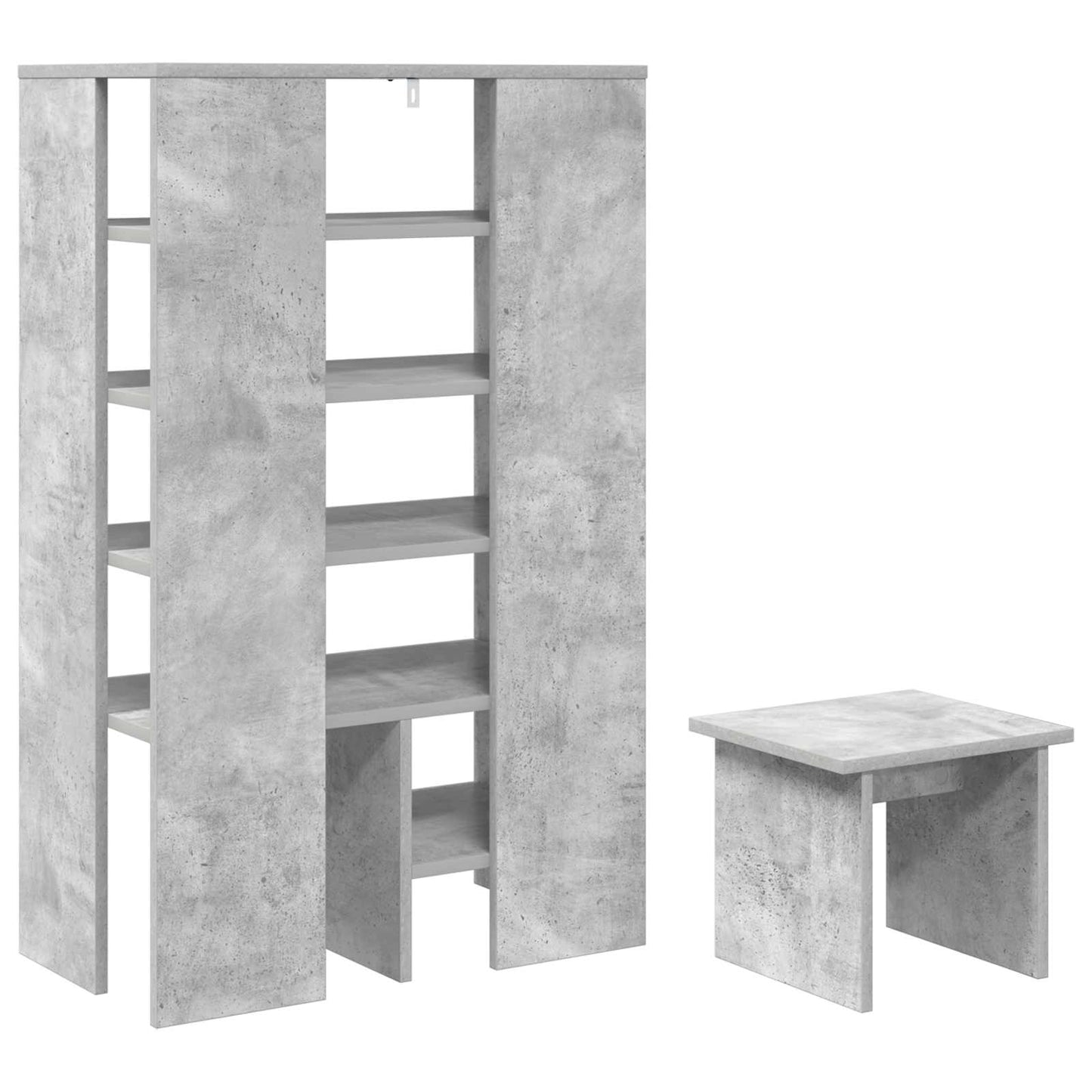 Sko Skap med hylle med lagring 2 pcs Betonggrå Konstruert tre