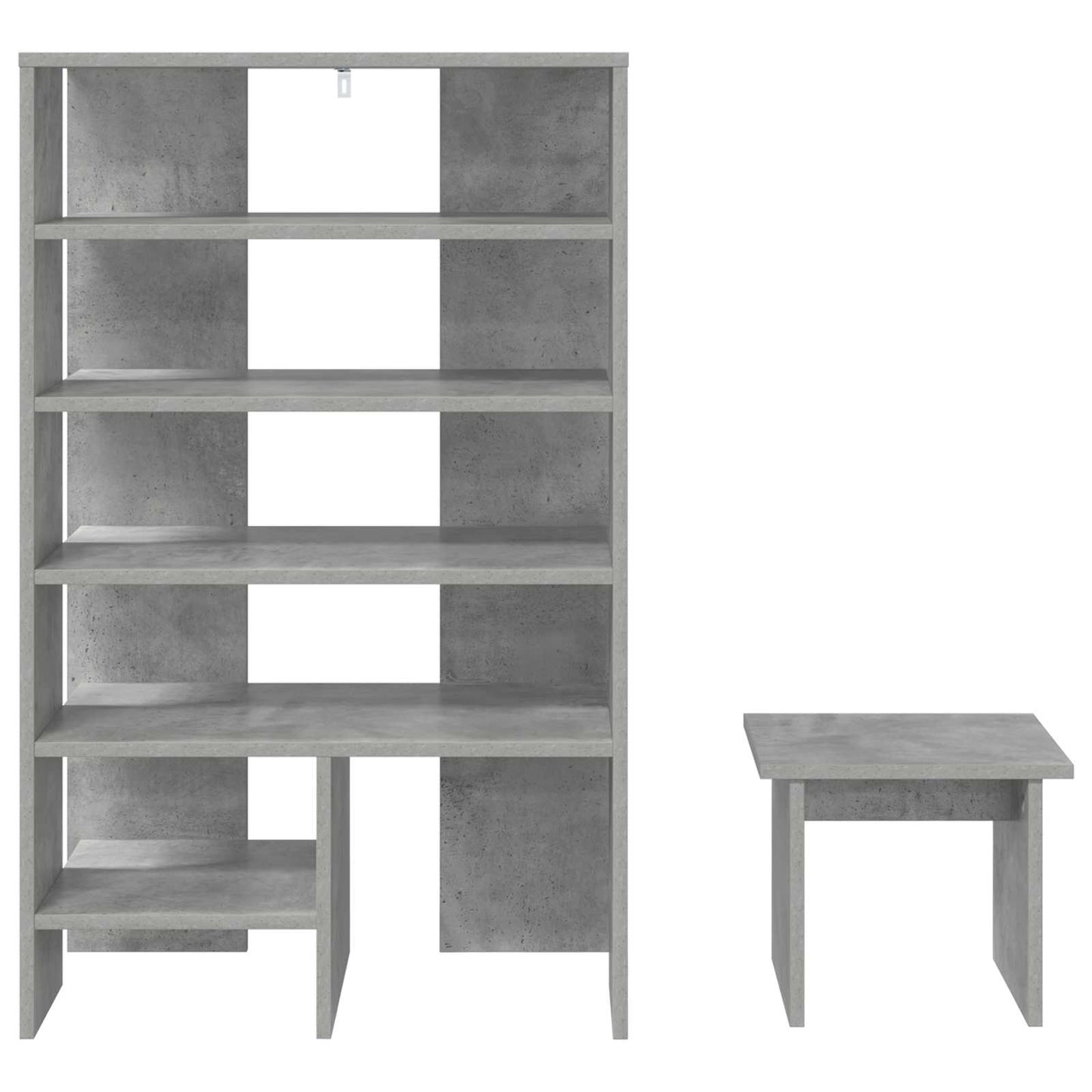 Sko Skap med hylle med lagring 2 pcs Betonggrå Konstruert tre
