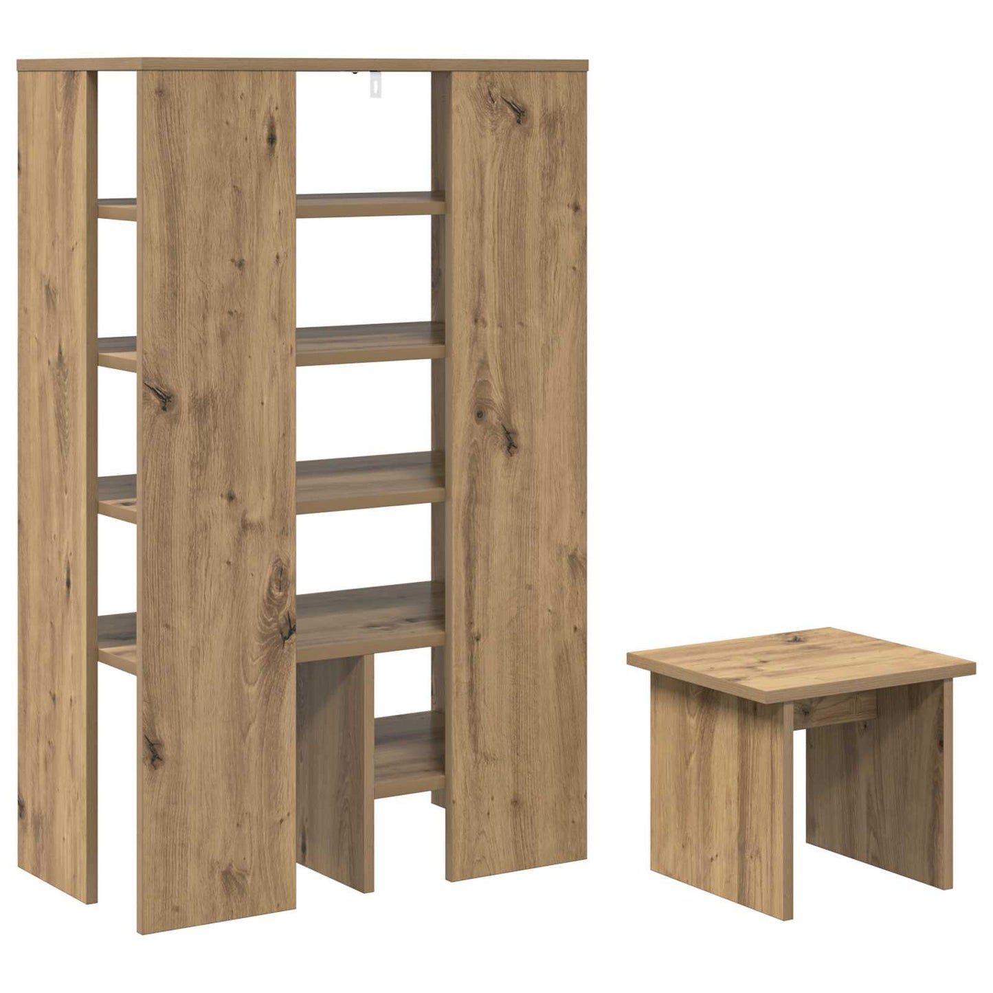 Sko Skap med hylle med lagring 2 pcs Artisan Eik Konstruert tre