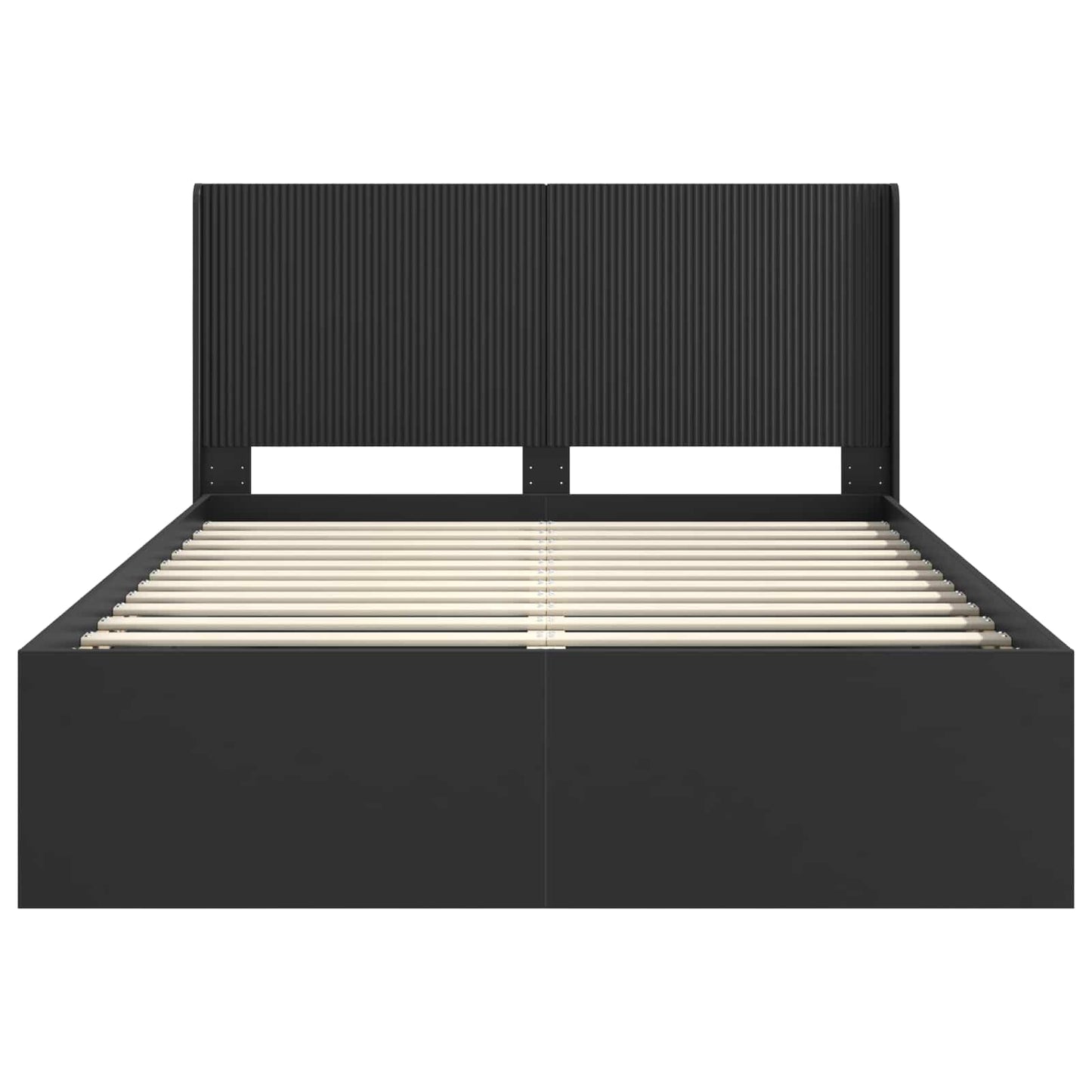 Sengramme med oppbevaring og hodegavl Svart 150 x 200 cm