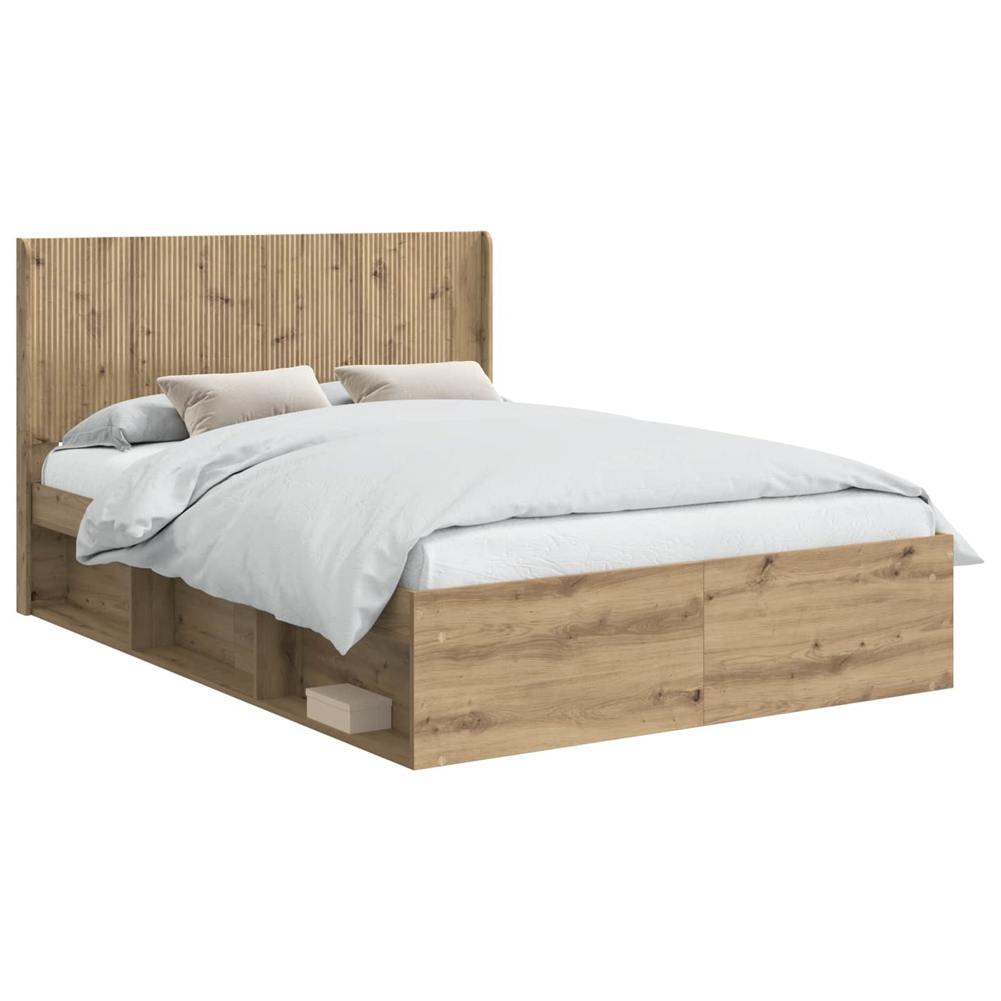 Sengramme med oppbevaring og hodegavl Artisan eik 120 x 190 cm