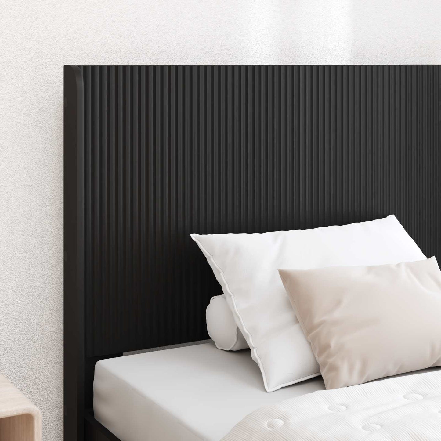 Sengramme med oppbevaring og hodegavl Svart 90 x 200 cm
