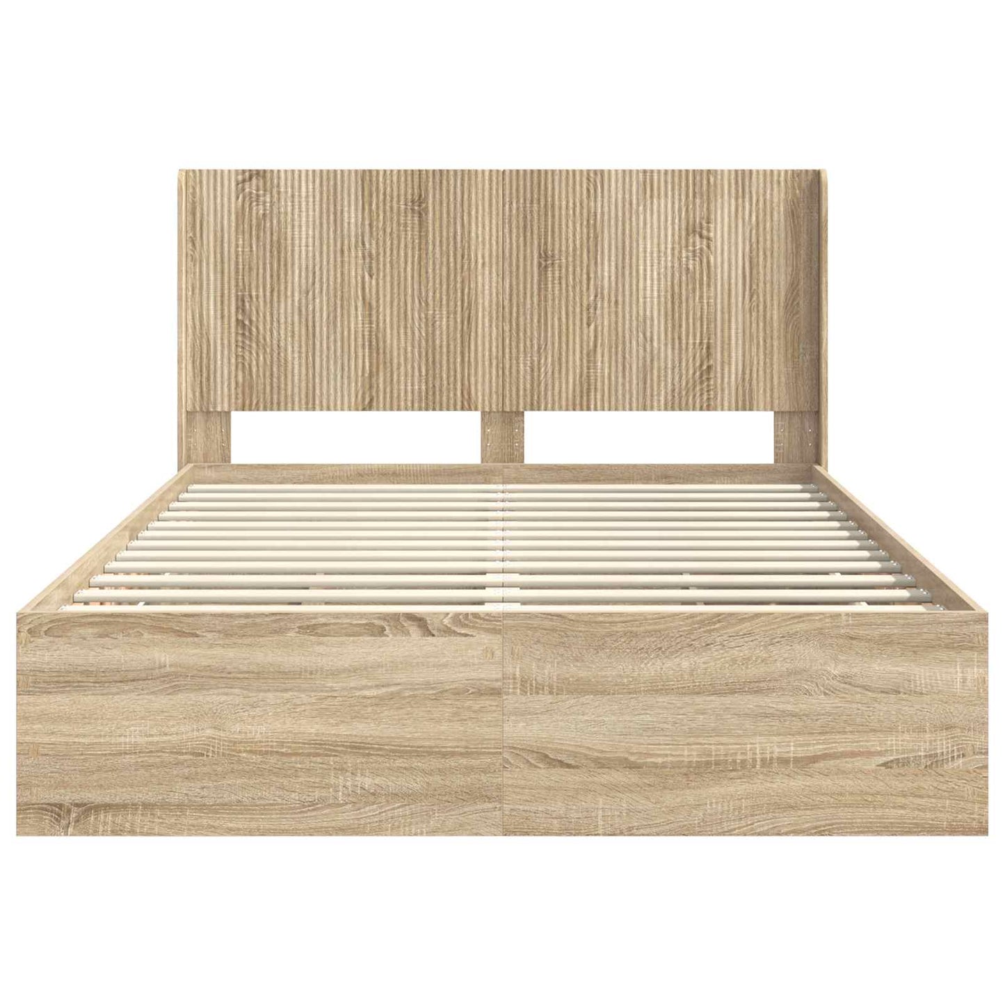 Sengramme med oppbevaring og hodegavl Sonoma eik 120 x 190 cm