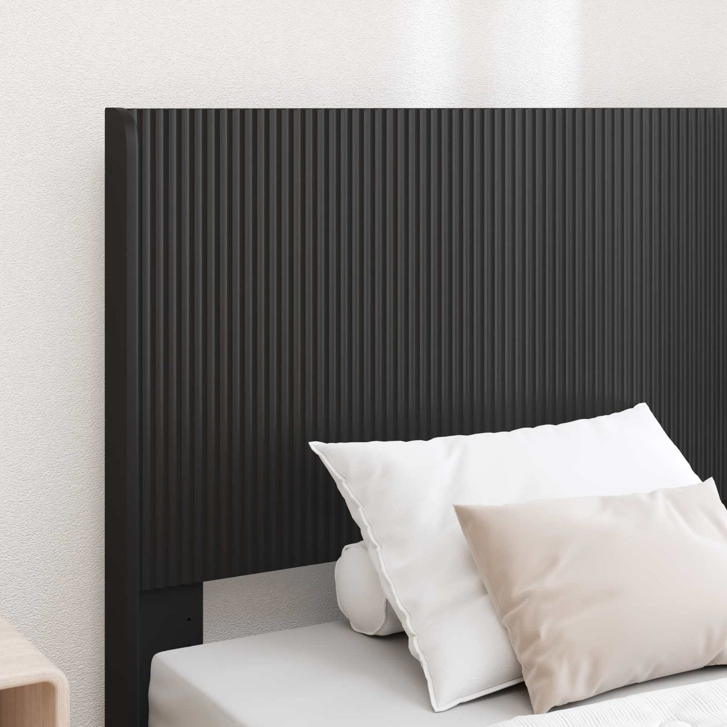 Sengramme med oppbevaring og hodegavl Svart 75 x 190 cm