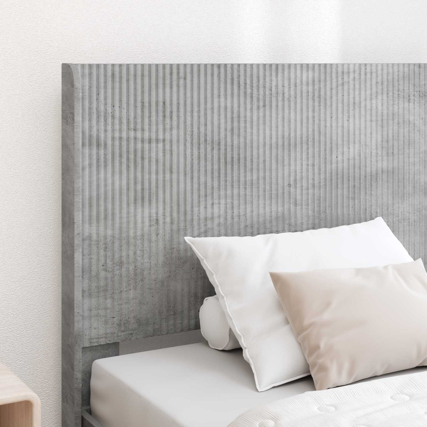 Sengramme med oppbevaring og hodegavl Betonggrå 75 x 190 cm
