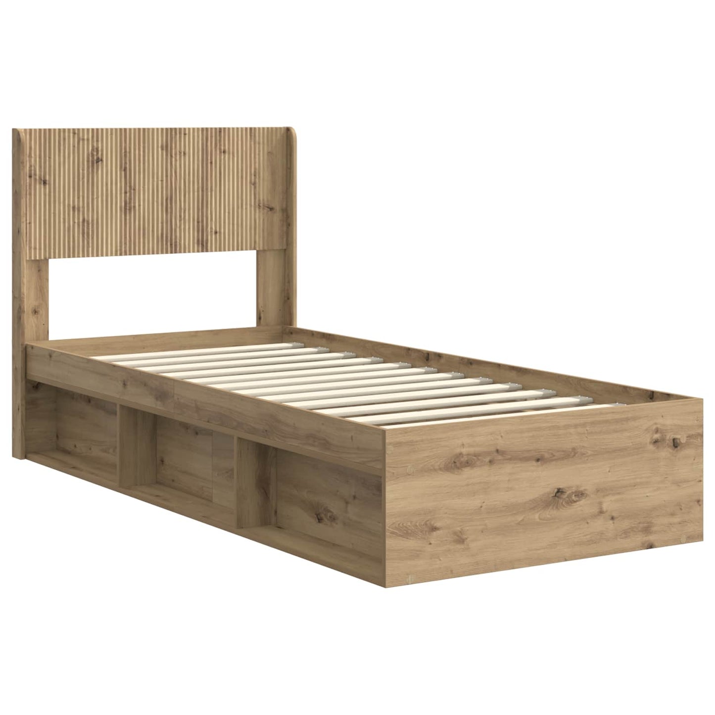 Sengramme med oppbevaring og hodegavl Artisan eik 100 x 200 cm