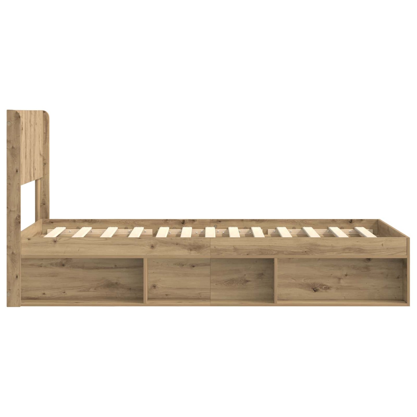 Sengramme med oppbevaring og hodegavl Artisan eik 90 x 200 cm