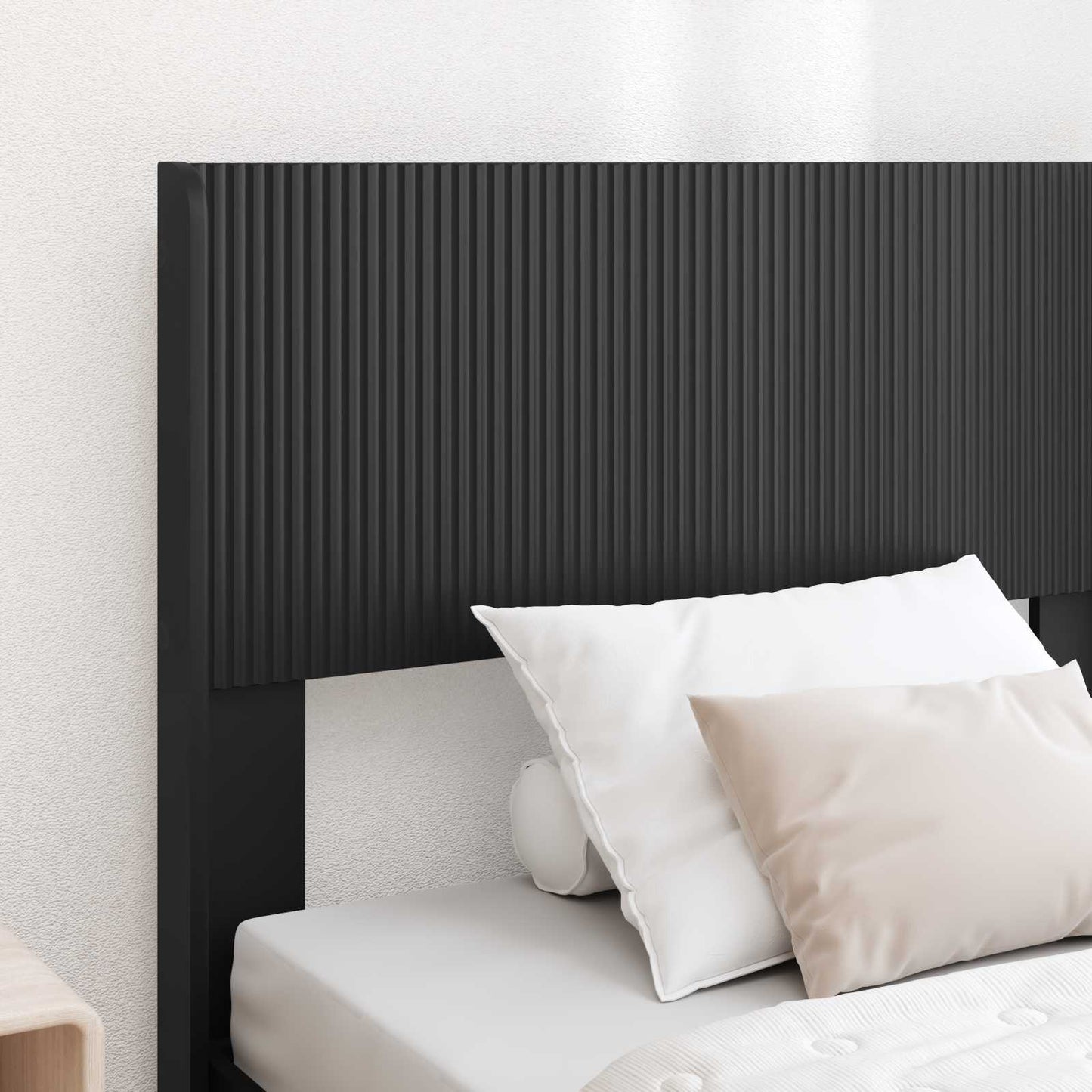 Sengramme med oppbevaring og hodegavl Svart 75 x 190 cm