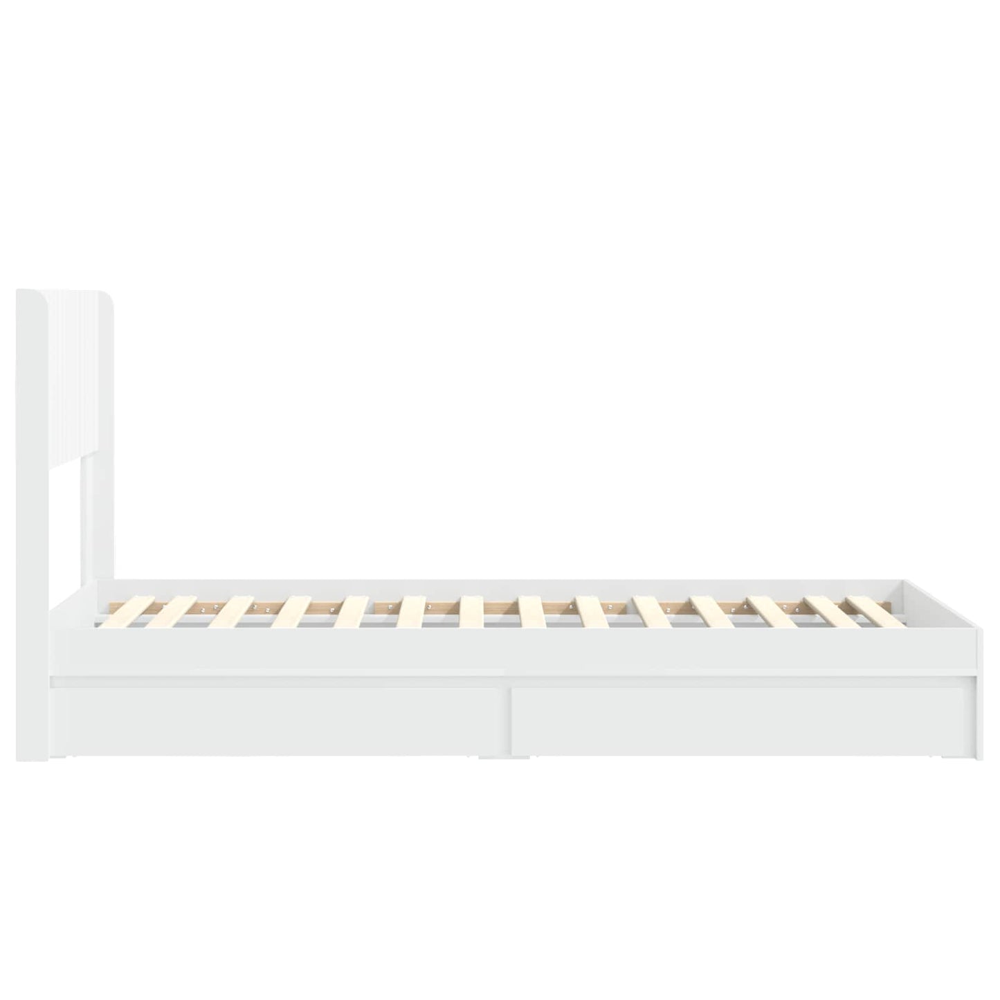Sengramme med oppbevaring og hodegavl Hvit 75 x 190 cm