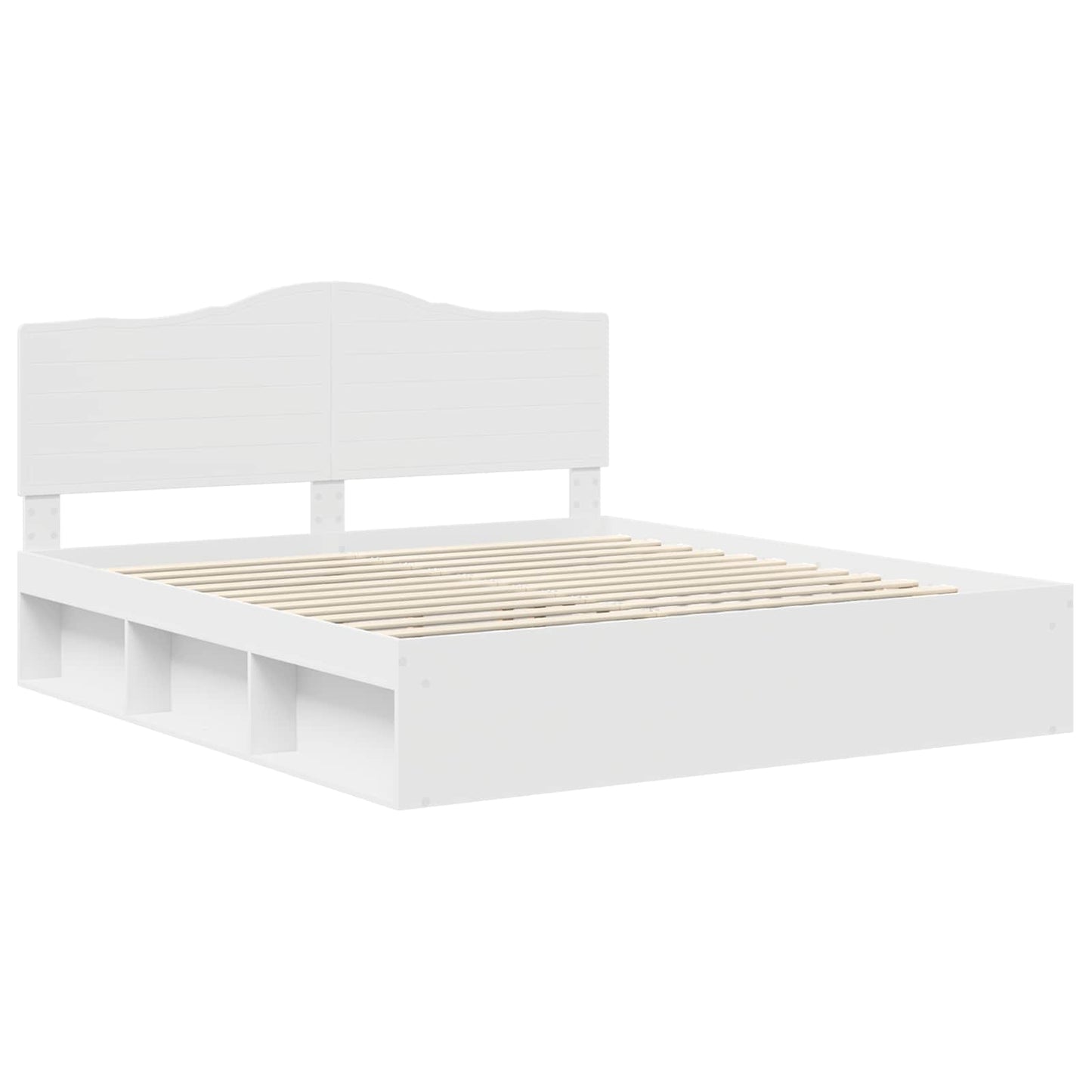 Sengestamme med hodegjerde Hvit 180 x 200 cm Massiv furu
