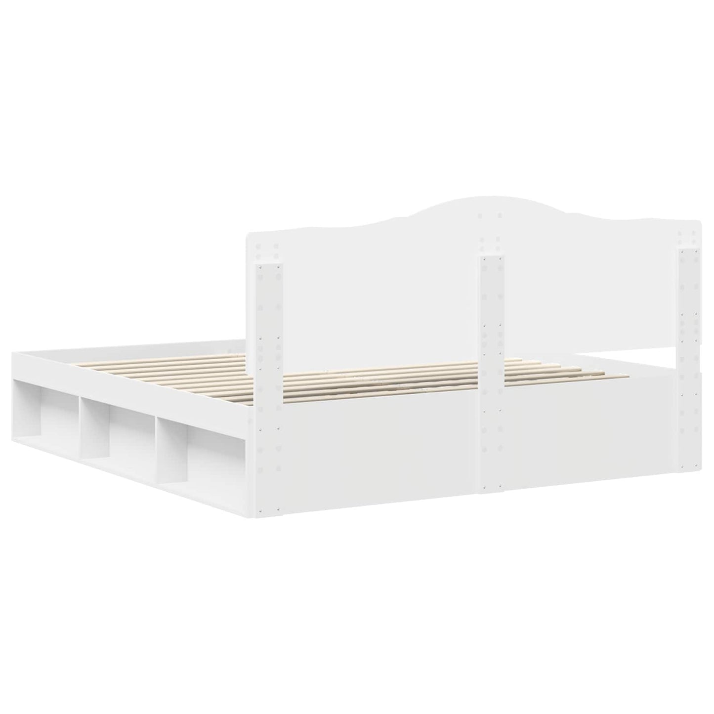 Sengestamme med hodegjerde Hvit 180 x 200 cm Massiv furu