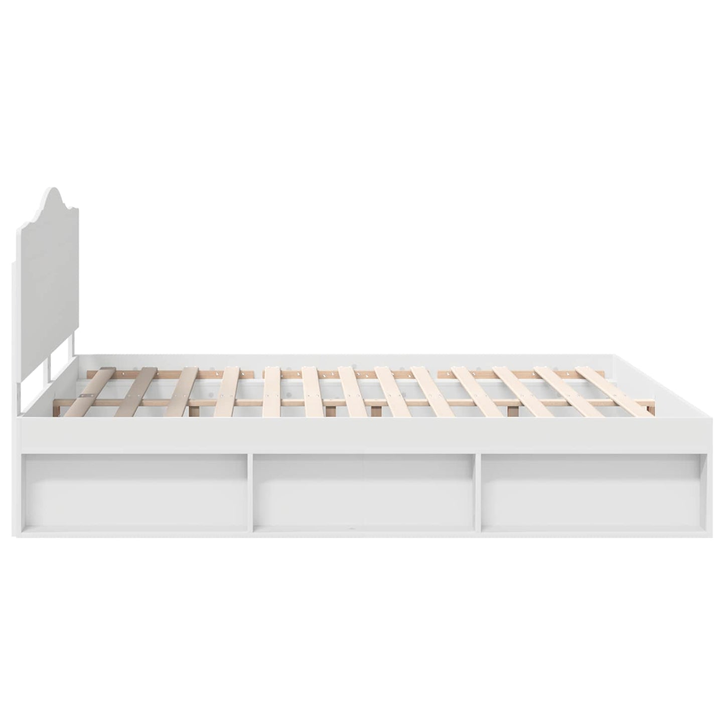 Sengestamme med hodegjerde Hvit 180 x 200 cm Massiv furu